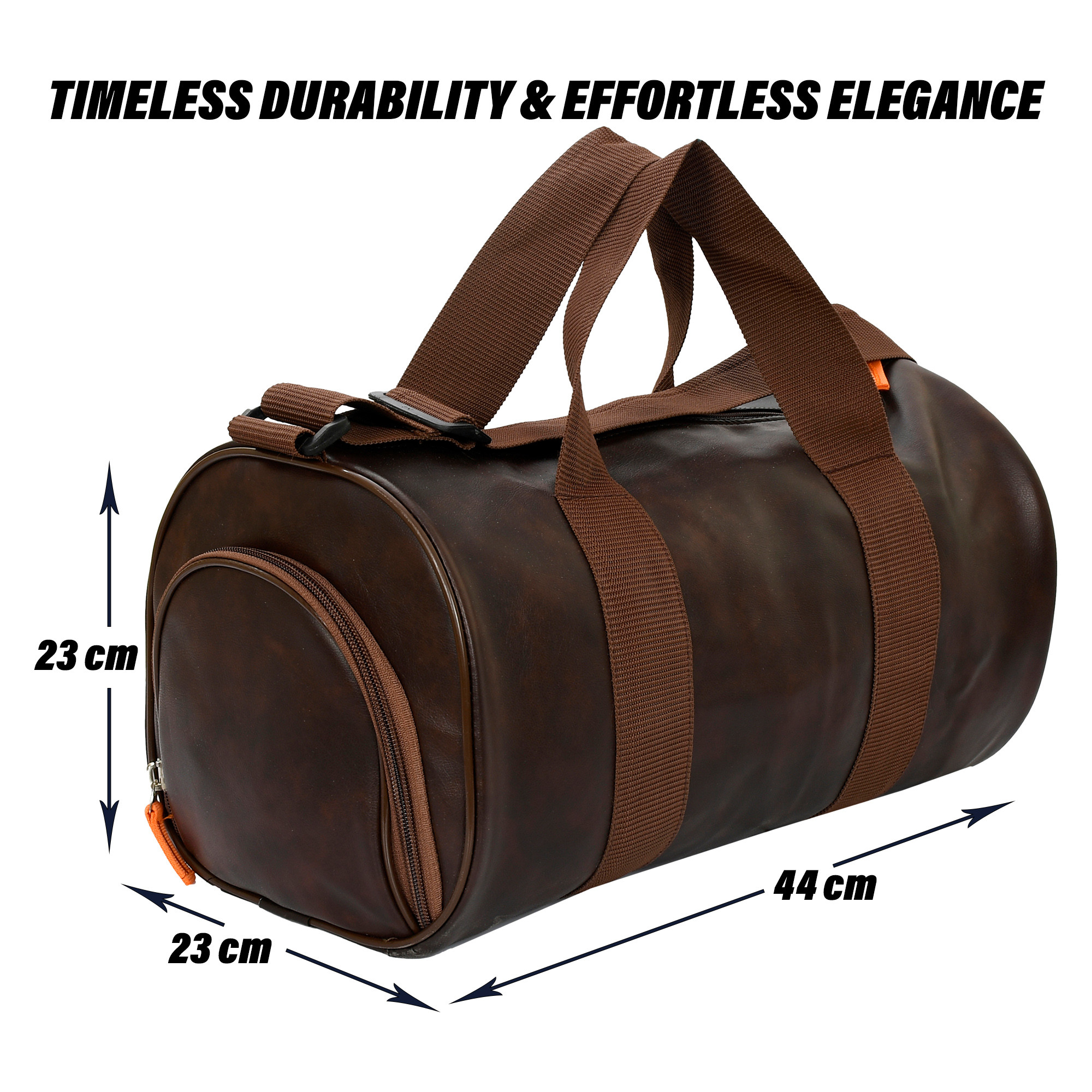 Kuber Industries Gym Bag | Leather Gym Bag for Man | Sports Gym Bag | Fitness Bag | Gym Bag with Adjustable Strap | Shoe Compartment Gym Bags | Brown