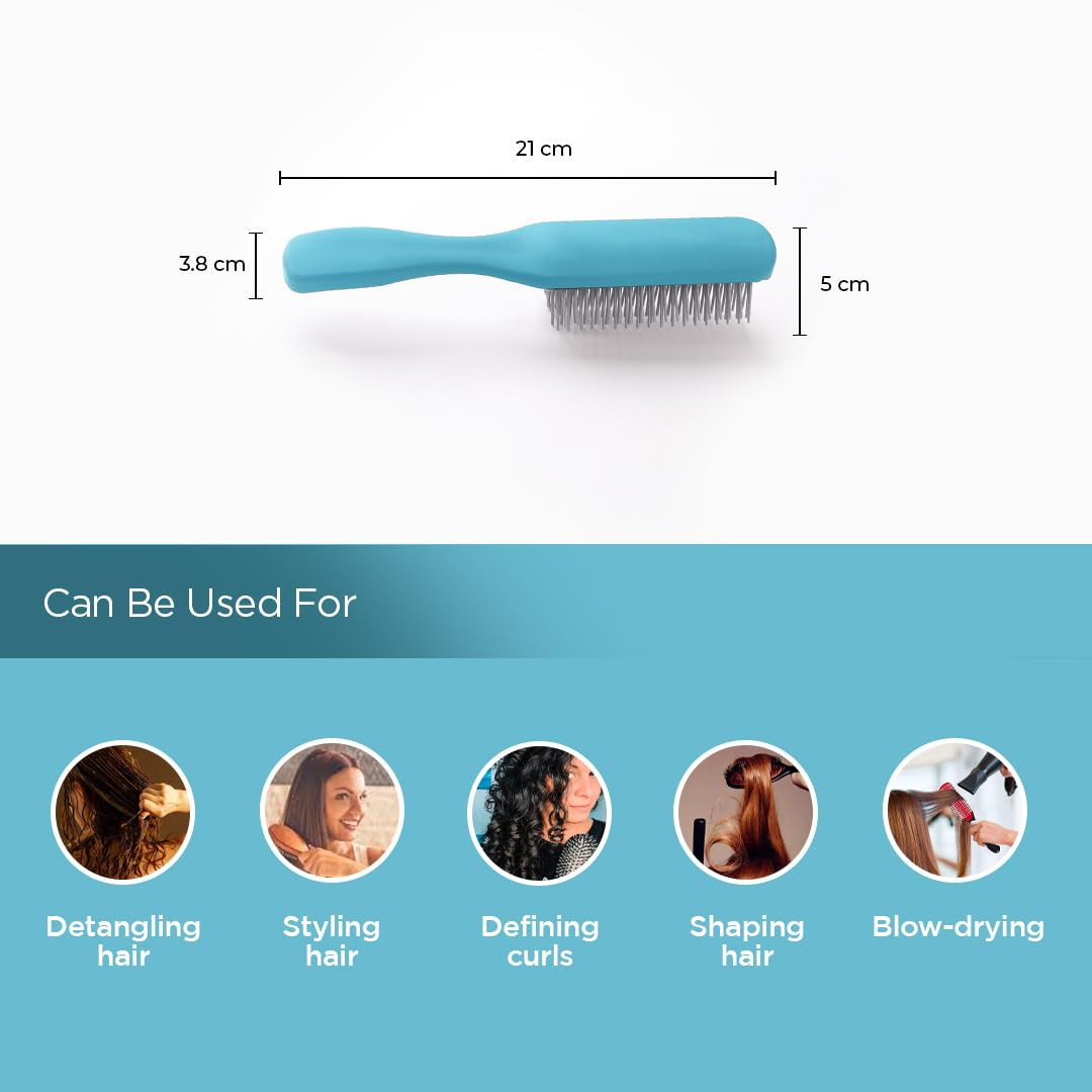 Kuber Industries Hair Brush | Bristles Brush | Hair Brush with Paddle | Brush for Curly wavy Hairs | Suitable For All Hair Types | Hair Brush Styling Hair | 2 Piece | C19BLE | Blue