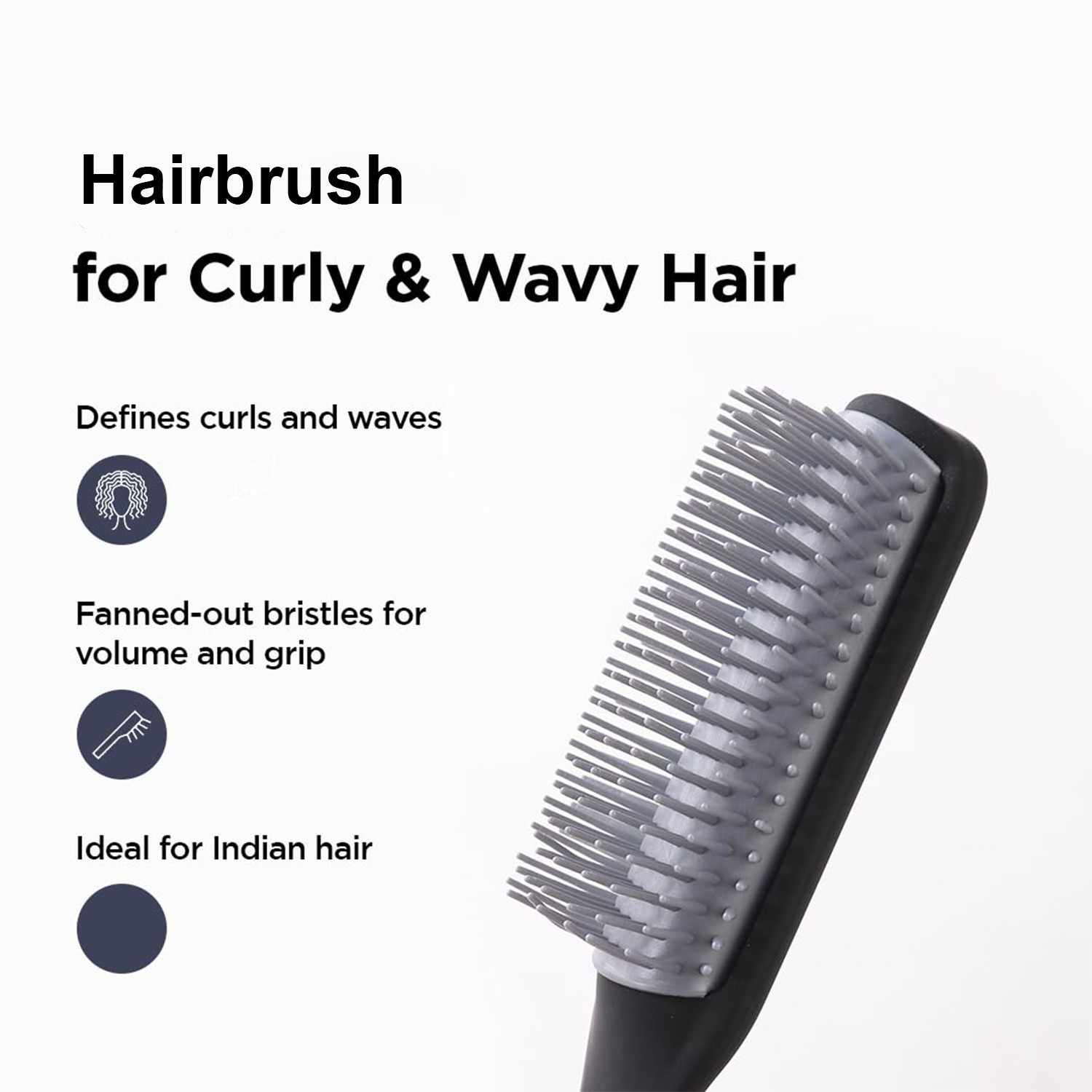 Kuber Industries Hair Brush | Bristles Brush | Hair Brush with Paddle | Brush for Curly wavy Hairs | Suitable For All Hair Types | Hair Brush Styling Hair | 2 Piece | C19BLK | Black