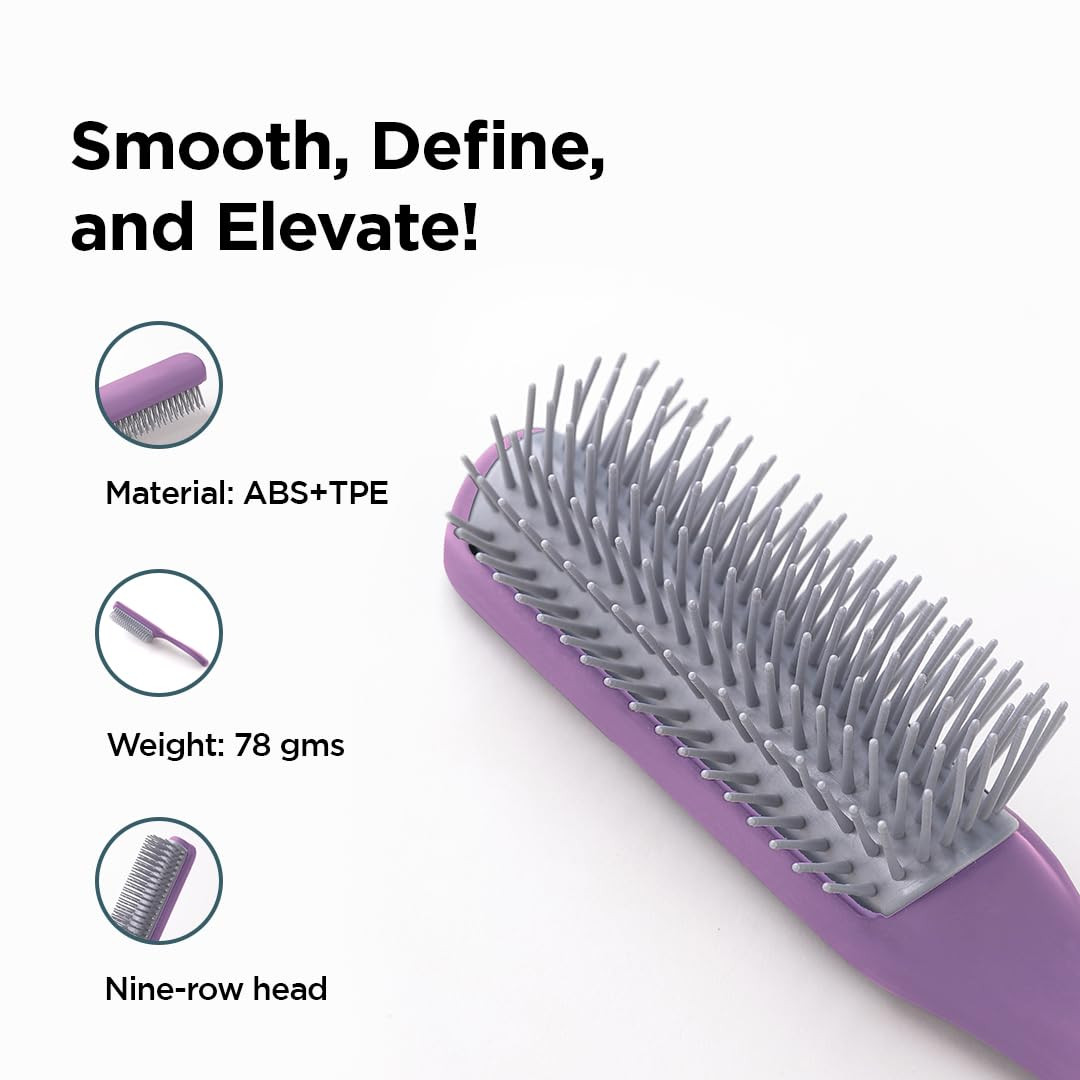 Kuber Industries Hair Brush | Bristles Brush | Hair Brush with Paddle | Brush for Curly wavy Hairs | Suitable For All Hair Types | Hair Brush Styling Hair | 2 Piece | C19P.. | Purple