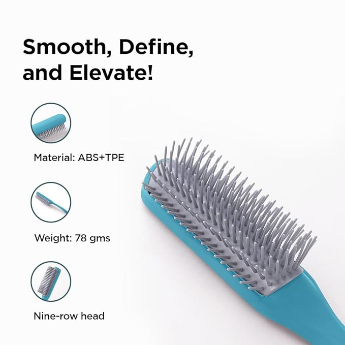 Kuber Industries Hair Brush | Bristles Brush | Hair Brush with Paddle | Brush for Curly wavy Hairs | Suitable For All Hair Types | Hair Brush Styling Hair | C19BLE | Blue