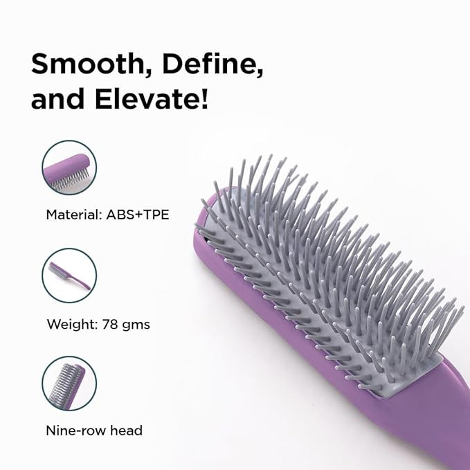 Kuber Industries Hair Brush | Bristles Brush | Hair Brush with Paddle | Brush for Curly wavy Hairs | Suitable For All Hair Types | Hair Brush Styling Hair | C19P.. | Purple