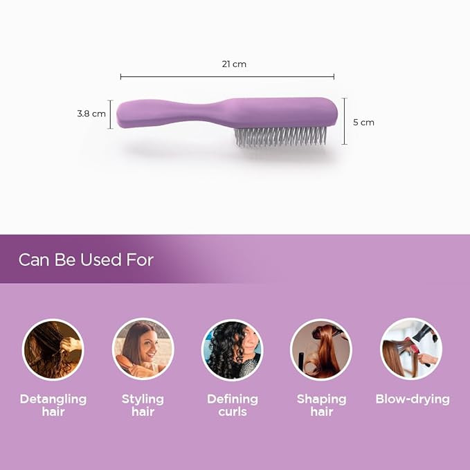 Kuber Industries Hair Brush | Bristles Brush | Hair Brush with Paddle | Brush for Curly wavy Hairs | Suitable For All Hair Types | Hair Brush Styling Hair | C19P.. | Purple