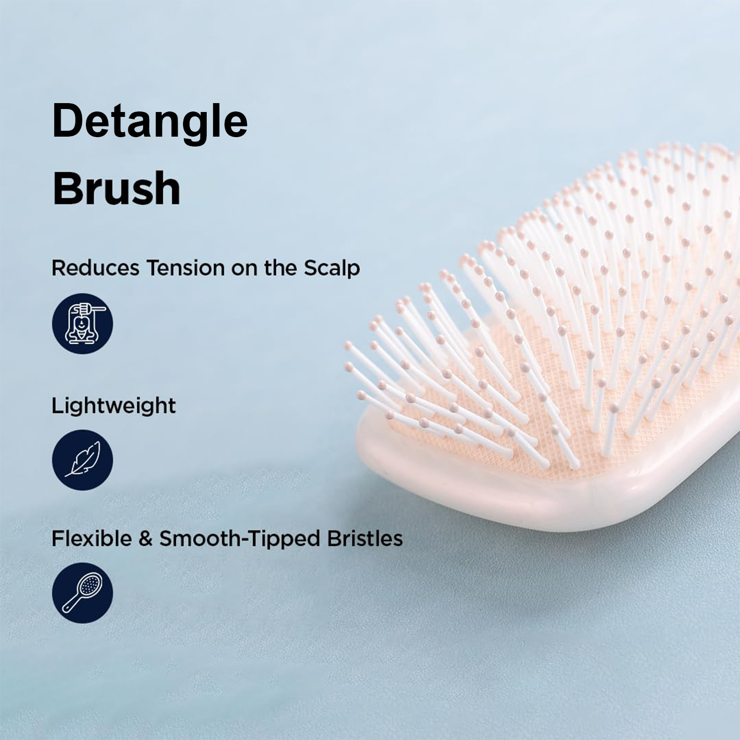 Kuber Industries Hair Brush | Bristles Brush | Hair Brush with Paddle | Detangles Hair Brush | Suitable For All Hair Types | Hair Brush Styling Hair | 2 Piece | XH45BGE | Beige