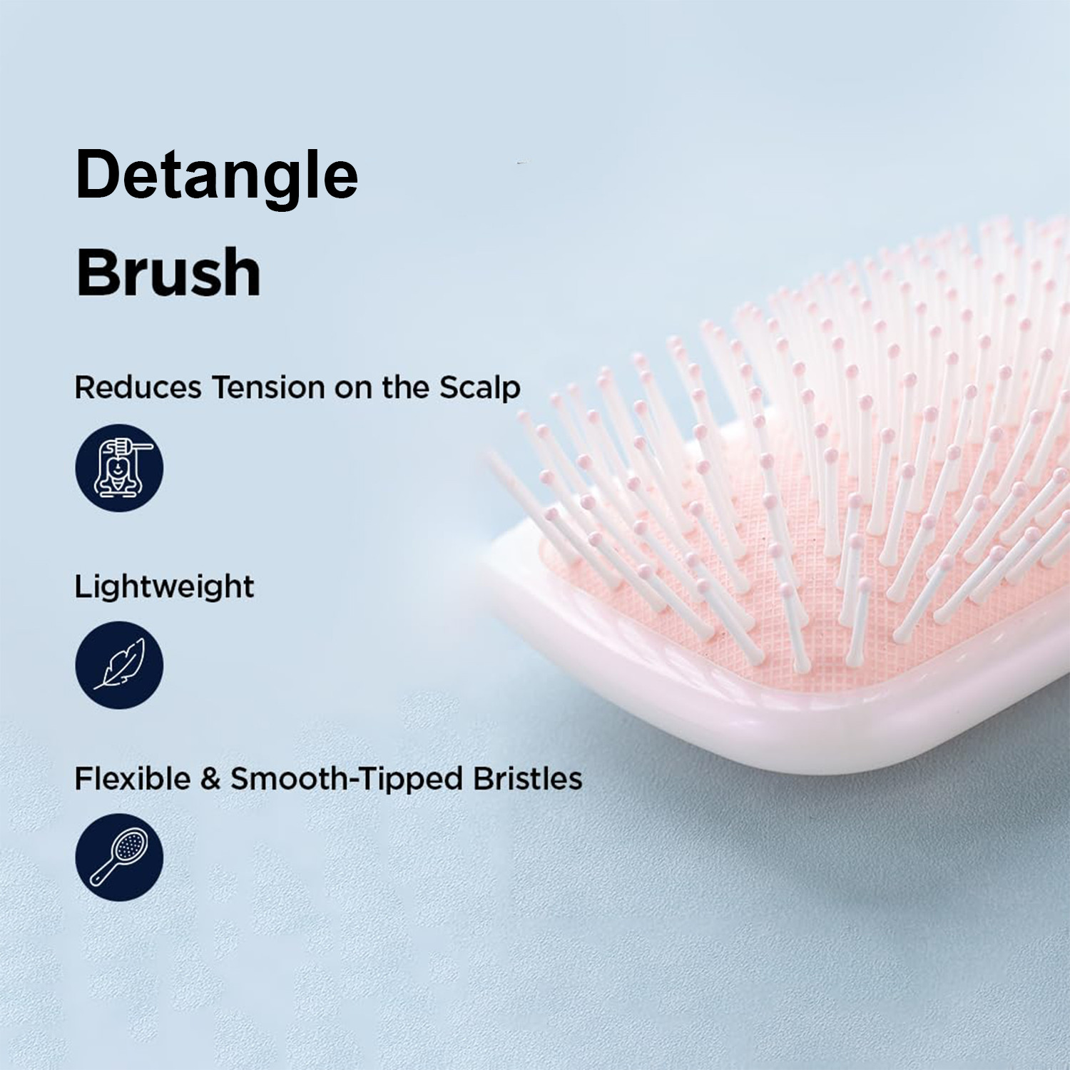 Kuber Industries Hair Brush | Bristles Brush | Hair Brush with Paddle | Detangles Hair Brush | Suitable For All Hair Types | Hair Brush Styling Hair | 2 Piece | XH45PNK | Pink