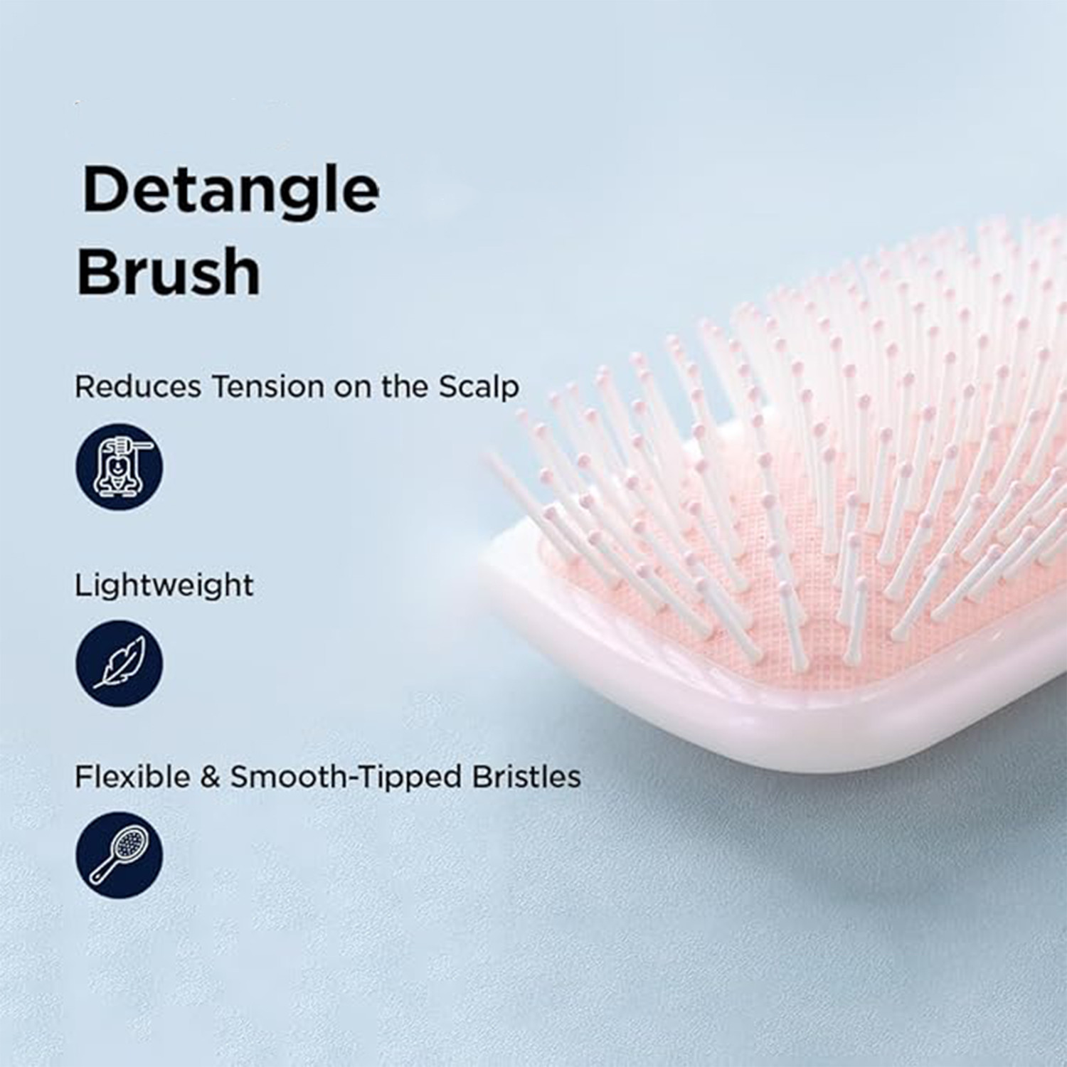 Kuber Industries Hair Brush | Bristles Brush | Hair Brush with Paddle | Detangles Hair Brush | Suitable For All Hair Types | Hair Brush Styling Hair | XH45PNK | Pink