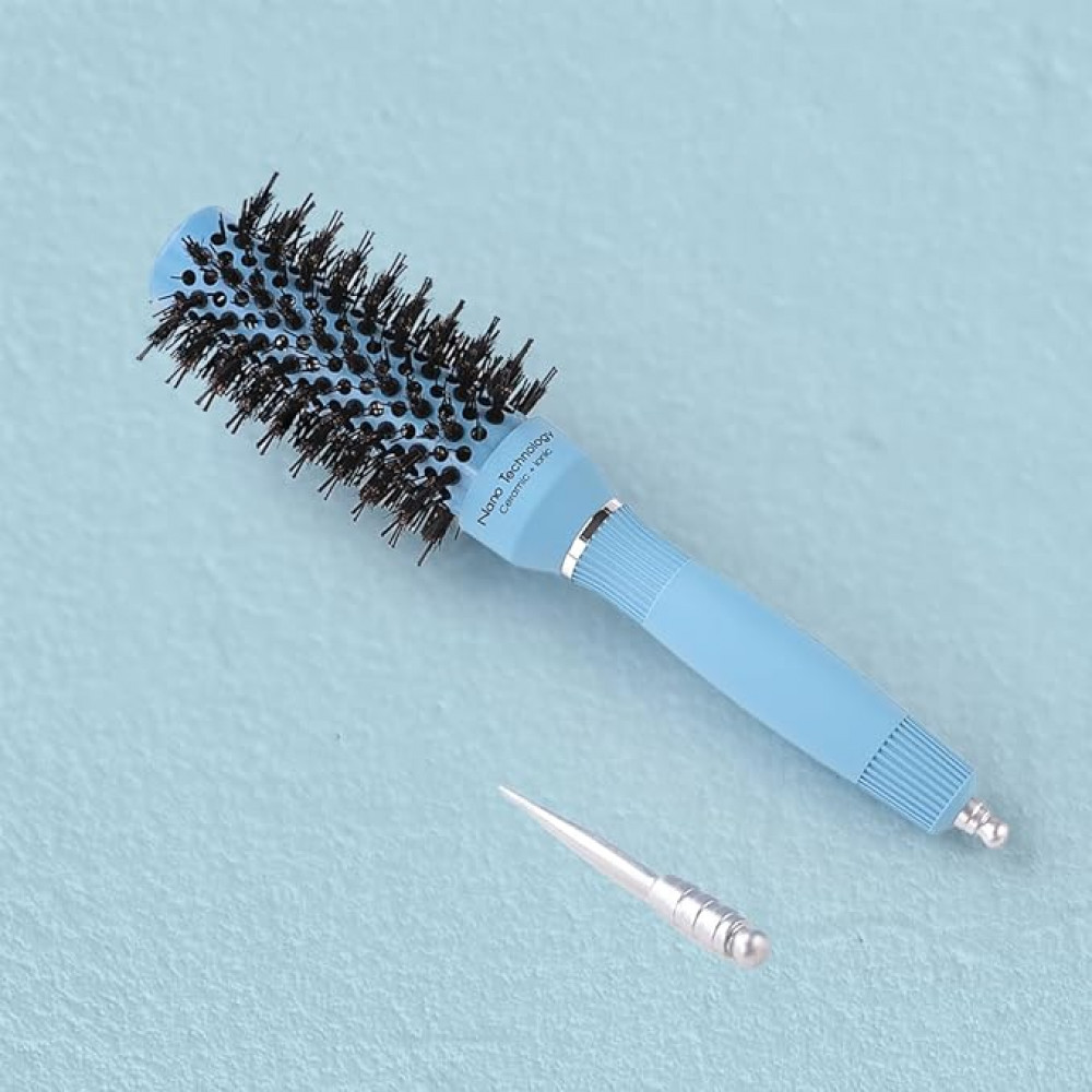 Kuber Industries Hair Brush | Bristles Brush | Hair Brush with Paddle | Sharp Hair Brush for Woman | Suitable For All Hair Types | Curling Round Brush | TGX5232 | Ice Blue