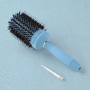 Kuber Industries Hair Brush | Bristles Brush | Hair Brush with Paddle | Sharp Hair Brush for Woman | Suitable For All Hair Types | Curling Round Brush | TGX525 | Sky Blue