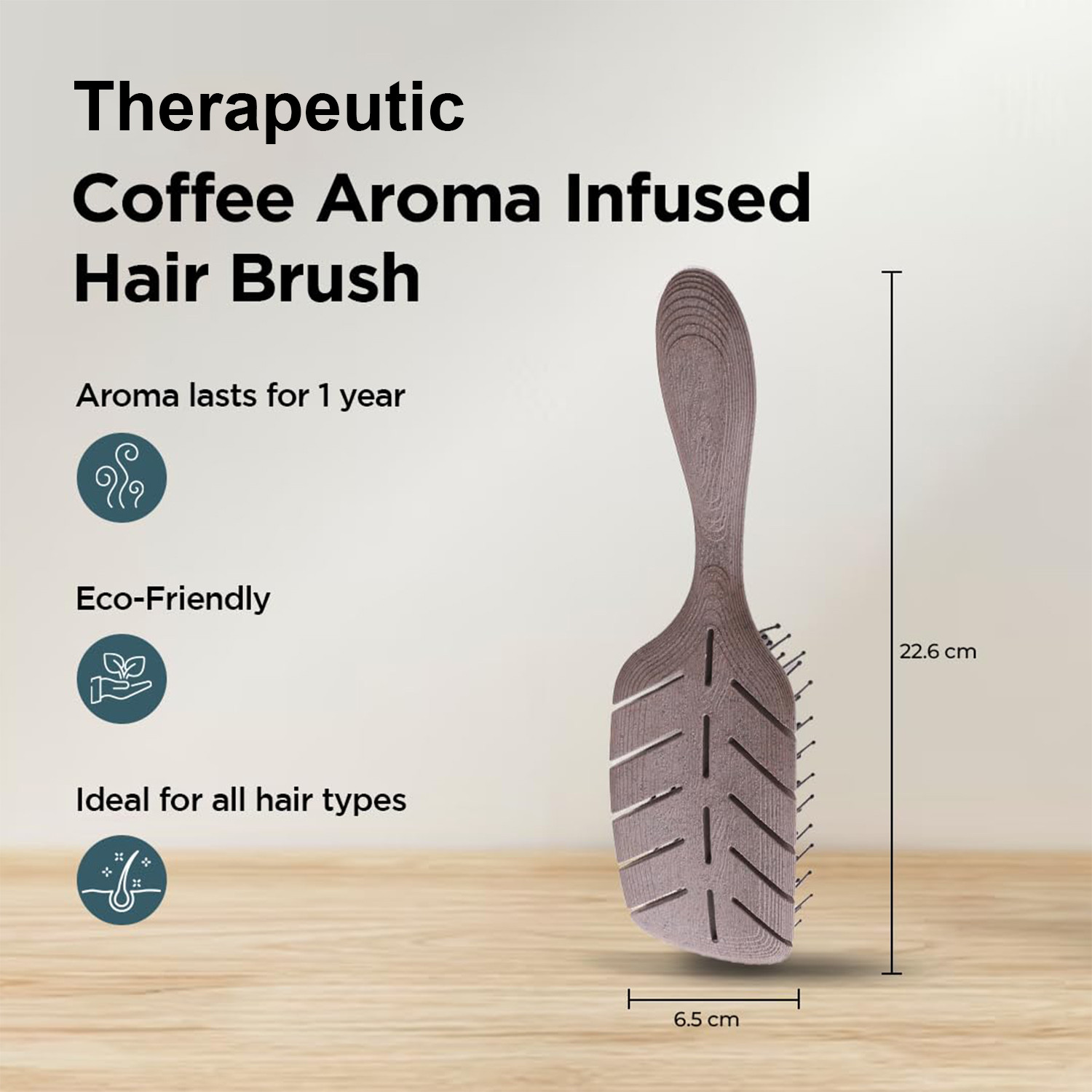 Kuber Industries Hair Brush | Detangler Hair Brush | Leaf Flexible Bristles | Hair Brush with Paddle | Quick Drying Hair Brush | Suitable For All Hair Types | 3 Piece | HSBIOCFE | Coffee