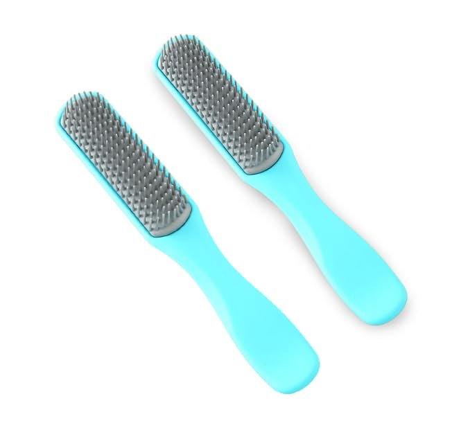 Kuber Industries Hair Brush | Flexible Bristles Brush | Hair Brush with Paddle | Straightens & Detangles Hair Brush | Suitable For All Hair Types | 2 Piece | C19-BLE-S | Small | Blue