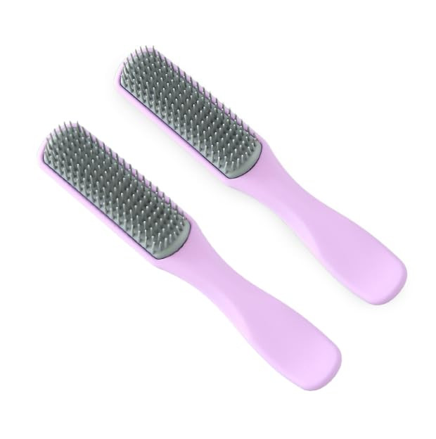 Kuber Industries Hair Brush | Flexible Bristles Brush | Hair Brush with Paddle | Straightens & Detangles Hair Brush | Suitable For All Hair Types | 2 Piece | C19-PRUP-S | Small | Purple