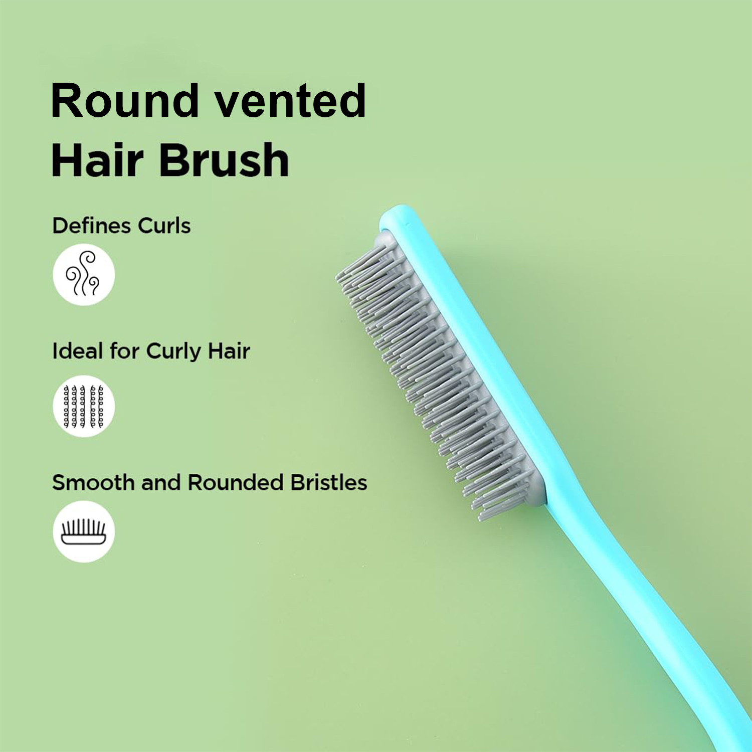 Kuber Industries Hair Brush | Flexible Bristles Brush | Hair Brush with Paddle | Straightens & Detangles Hair Brush | Suitable For All Hair Types | C19-BLE-S | Small | 3 Piece | Blue