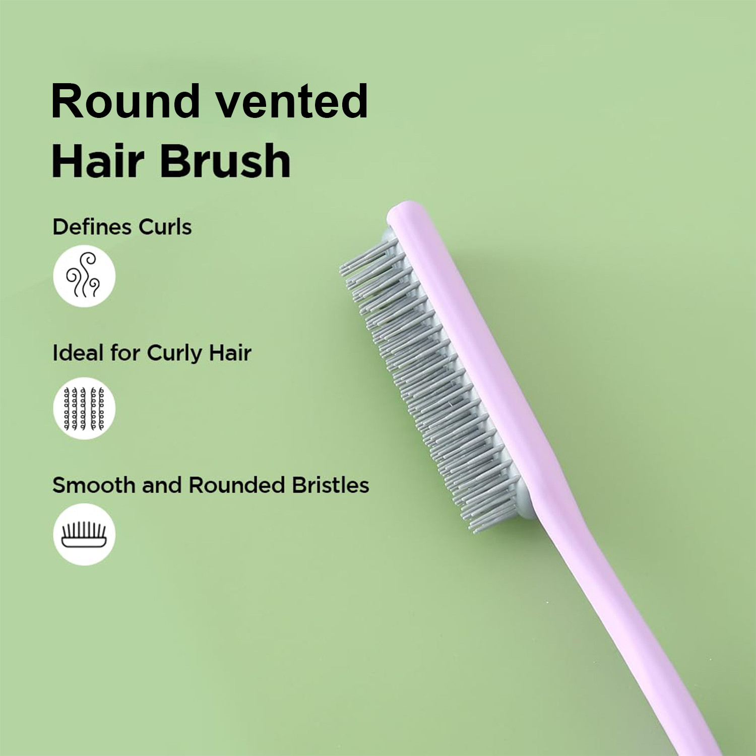 Kuber Industries Hair Brush | Flexible Bristles Brush | Hair Brush with Paddle | Straightens & Detangles Hair Brush | Suitable For All Hair Types | C19-PRUP-S | Small | 3 Piece | Purple