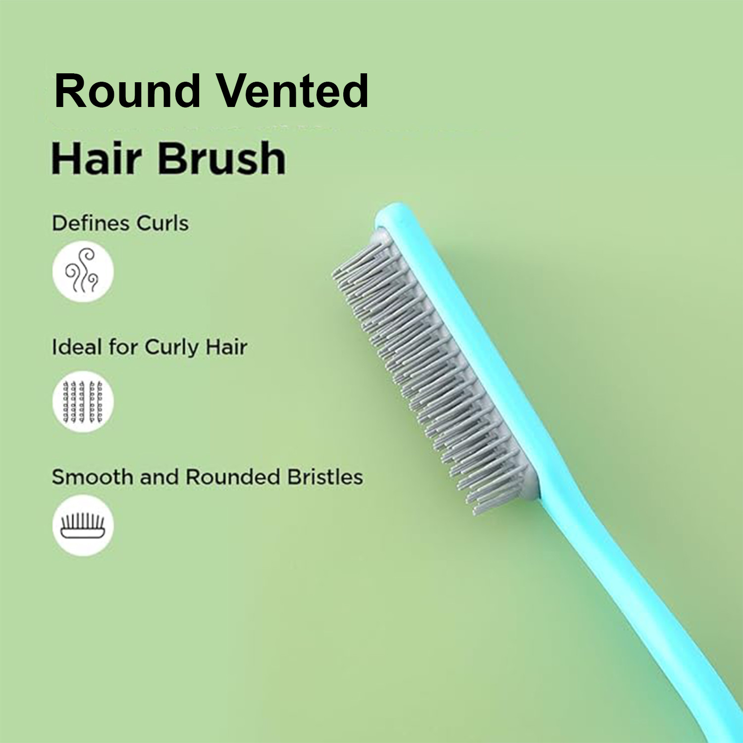 Kuber Industries Hair Brush | Flexible Bristles Brush | Hair Brush with Paddle | Straightens & Detangles Hair Brush | Suitable For All Hair Types | C19-BLE-S | Small | Blue