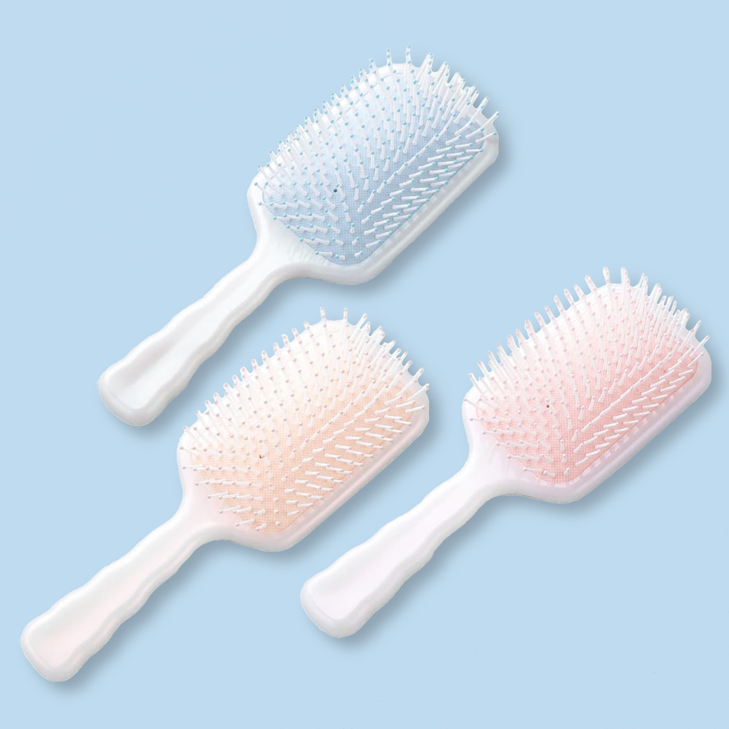Kuber Industries Hair Brush | Flexible Bristles Brush | Hair Brush with Paddle | Straightens & Detangles Hair Brush | Suitable For All Hair Types | Hair Brush Styling Hair | Set of 3 | Multi
