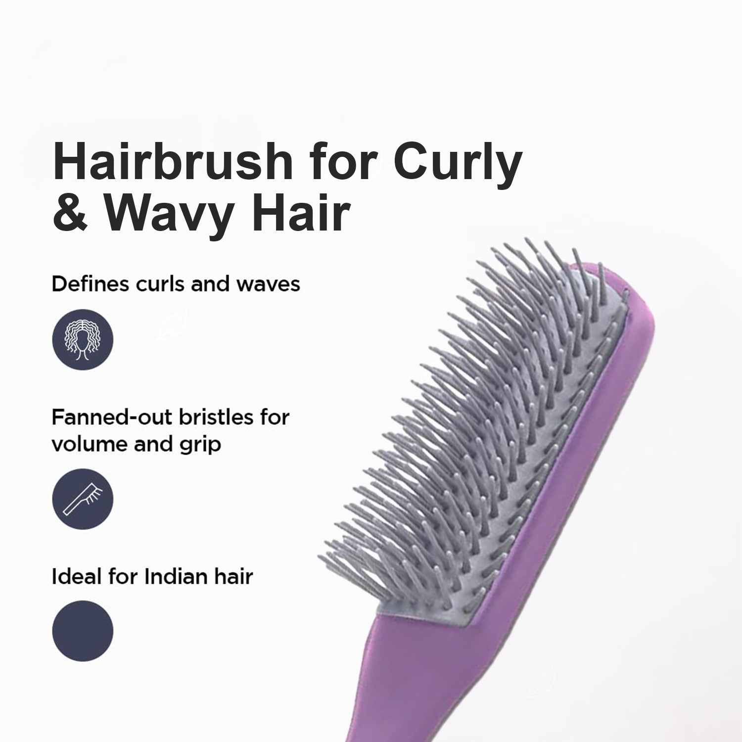 Kuber Industries Hair Brush | Flexible Bristles Brush | Hair Brush with Paddle | Straightens & Detangles Hair Brush | Suitable For All Hair Types | Hair Brush Styling Hair | Set of 2 | Black & Purple