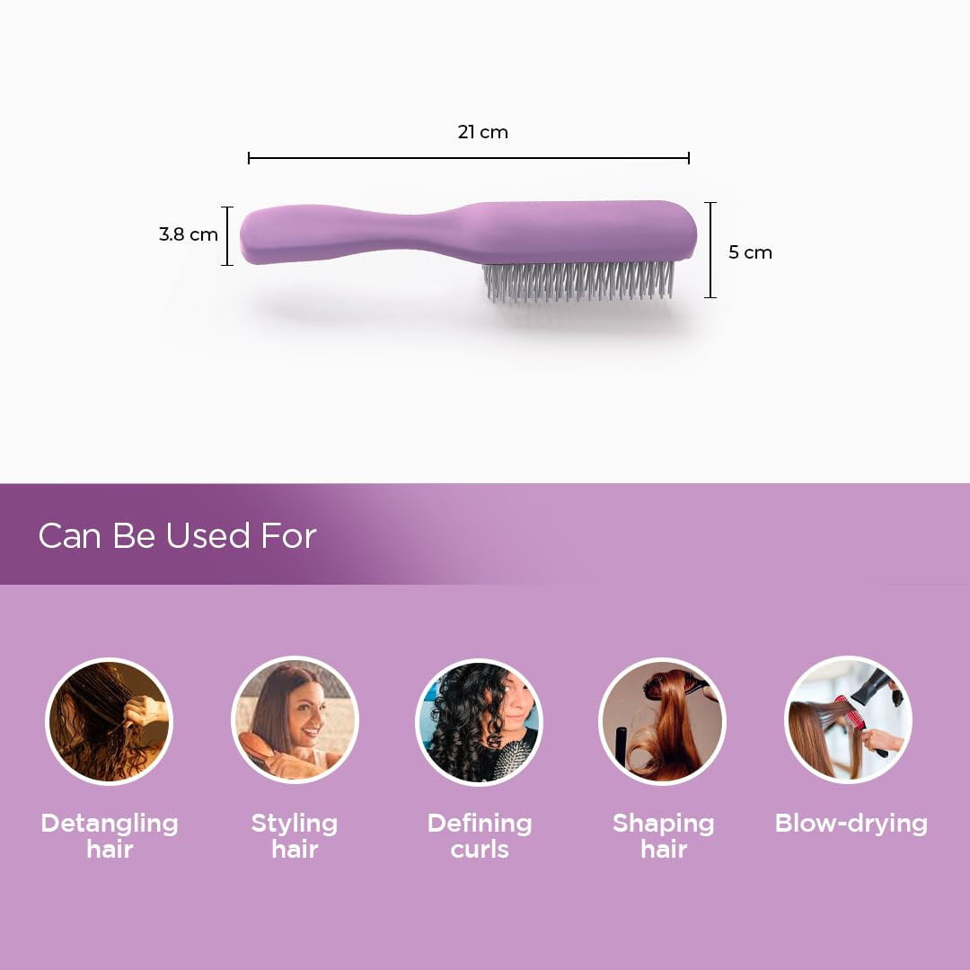 Kuber Industries Hair Brush | Flexible Bristles Brush | Hair Brush with Paddle | Straightens & Detangles Hair Brush | Suitable For All Hair Types | Hair Brush Styling Hair | Set of 2 | Purple & Blue