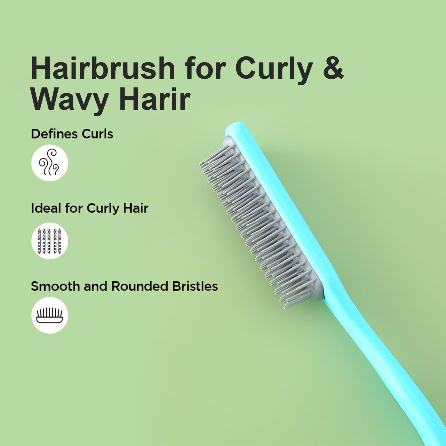 Kuber Industries Hair Brush | Flexible Bristles Brush | Hair Brush with Paddle | Straightens & Detangles Hair Brush | Suitable For All Hair Types | Small | Set of 2 | Blue & Purple