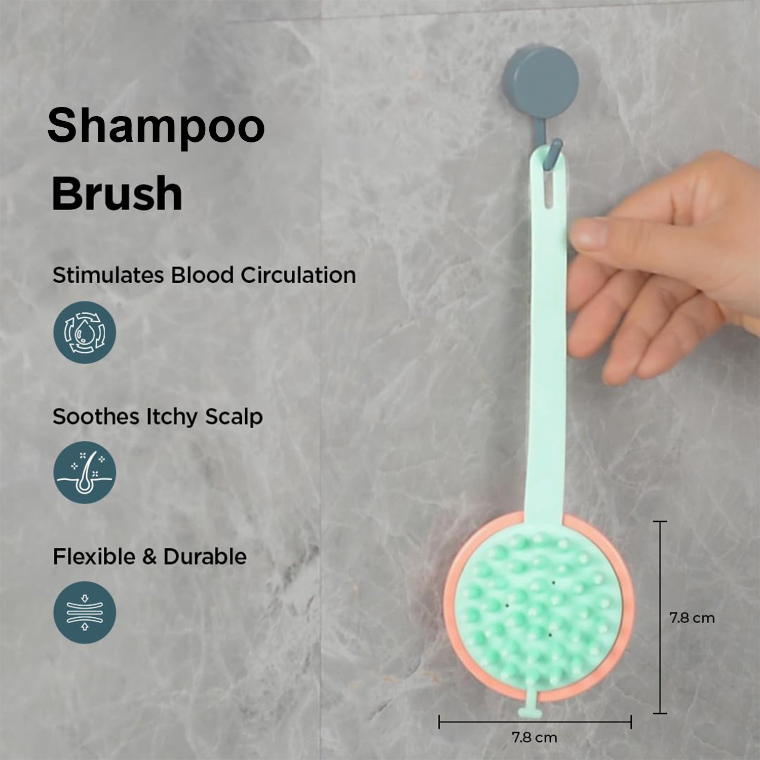Kuber Industries Hair Massager Brush | Soft Silicone Bristles | Shampoo Brush for Hair Washing | Scalp Massager | Massager Brush For Dandruff | 2 Piece | XJWTEU | White