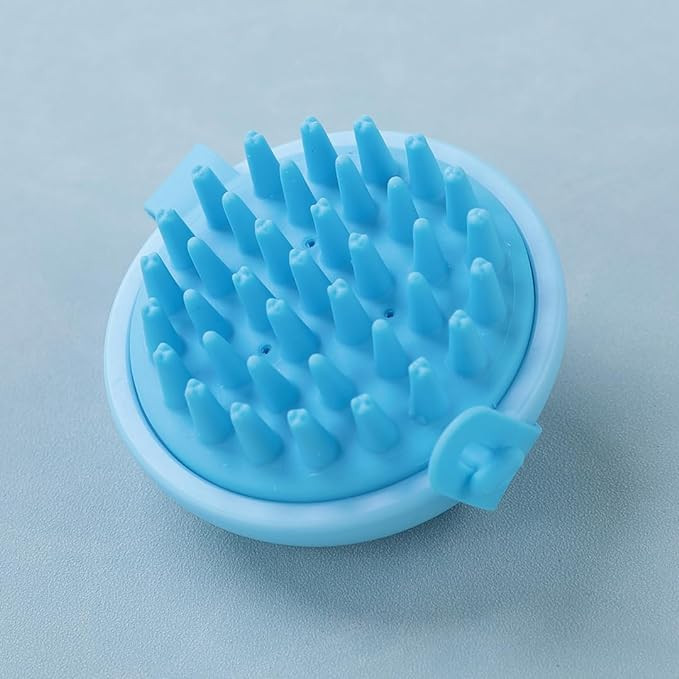 Kuber Industries Hair Massager Brush | Soft Silicone Bristles | Shampoo Brush for Hair Washing | Scalp Massager | Massager Brush For Dandruff | XJBLEU | Blue