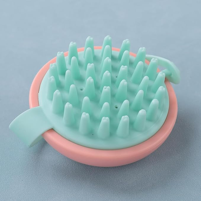 Kuber Industries Hair Massager Brush | Soft Silicone Bristles | Shampoo Brush for Hair Washing | Scalp Massager | Massager Brush For Dandruff | XJPNKU | Pink