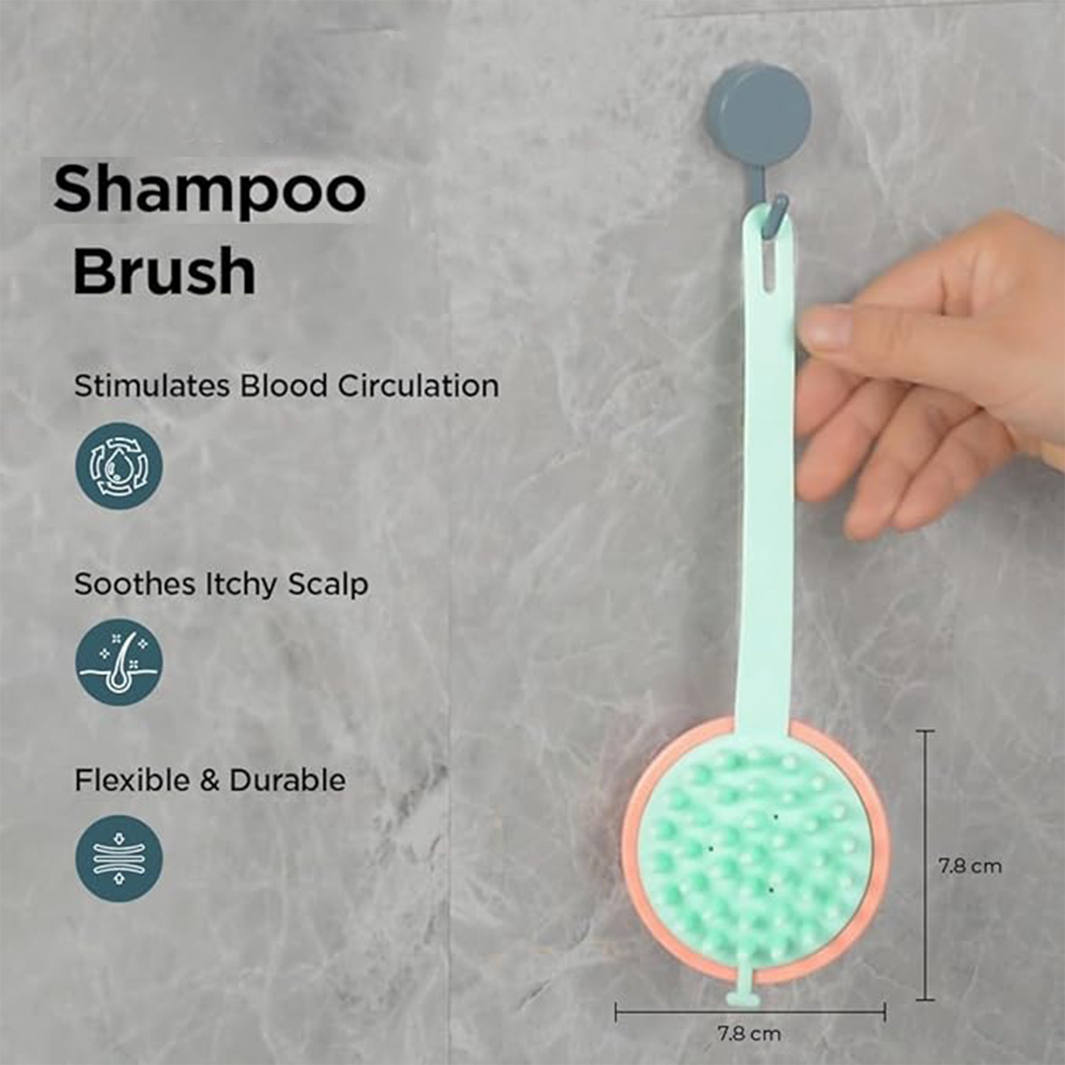 Kuber Industries Hair Massager Brush | Soft Silicone Bristles | Shampoo Brush for Hair Washing | Scalp Massager | Massager Brush For Dandruff | XJWTEU | White