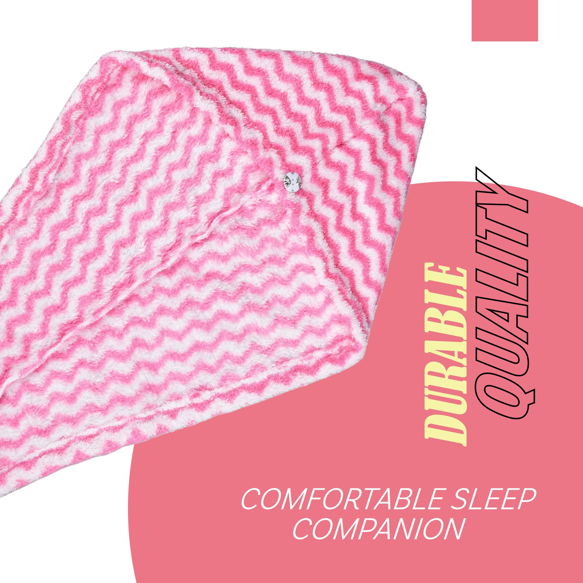 Kuber Industries Hair Wrapper | Hair-Drying Towel | Hair Bathrobe for Women & Girls | Hair Dry Cap Bath Towel | Microfiber Hair Turban Towel | Quick Absorbent Hair Towel | Zig Zag | Pink