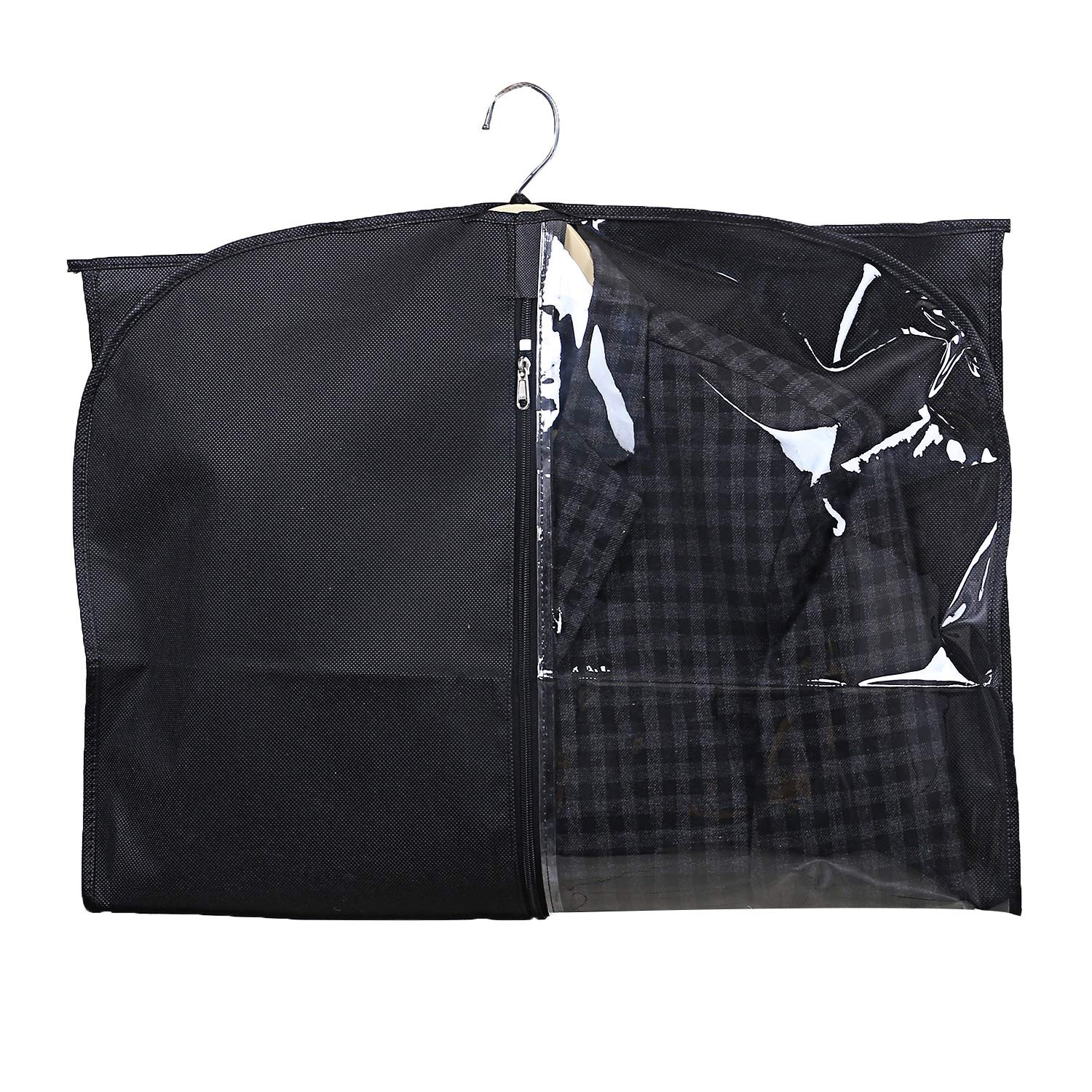Kuber Industries Half Transparent Non Woven Men's Coat Blazer Suit Cover (Black)  -CTKTC41349