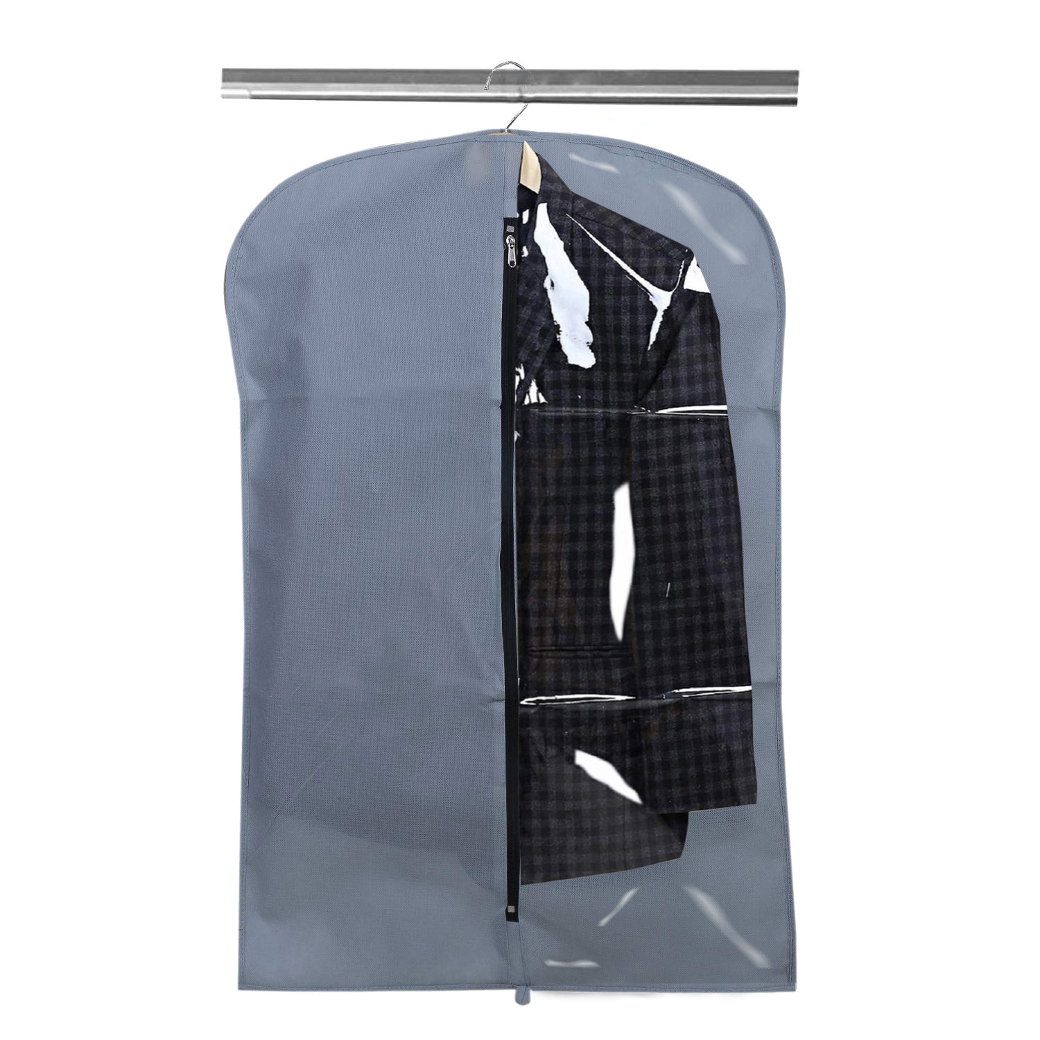 Kuber Industries Half Transparent Non Woven Men's Coat Blazer Suit Cover (Grey)  -CTKTC41317