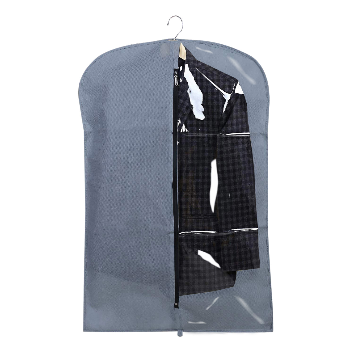 Kuber Industries Half Transparent Non Woven Men's Coat Blazer Suit Cover (Grey & Black & Royal Blue)  -CTKTC41501
