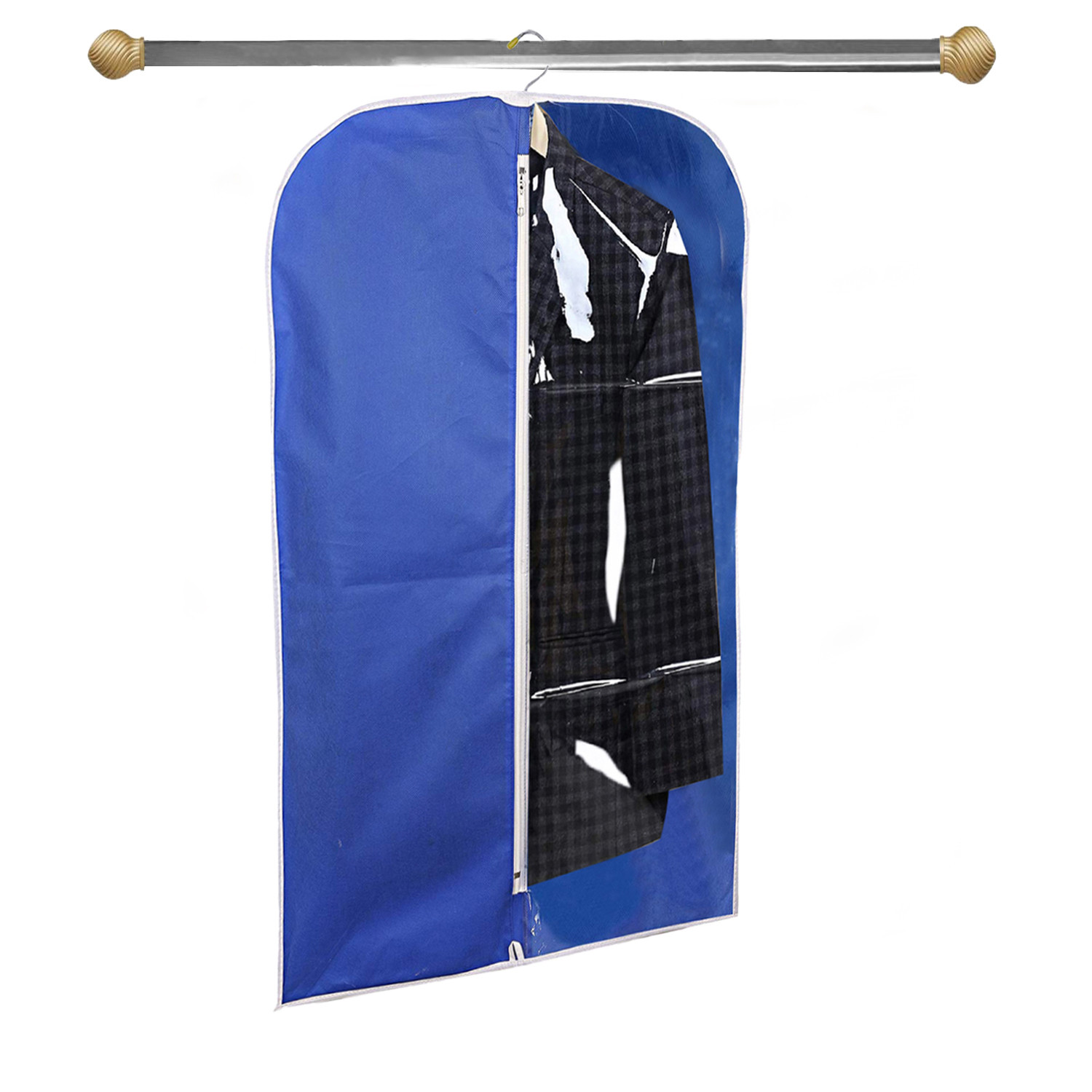 Kuber Industries Half Transparent Non Woven Men's Coat Blazer Suit Cover (Royal Blue)  -CTKTC41445
