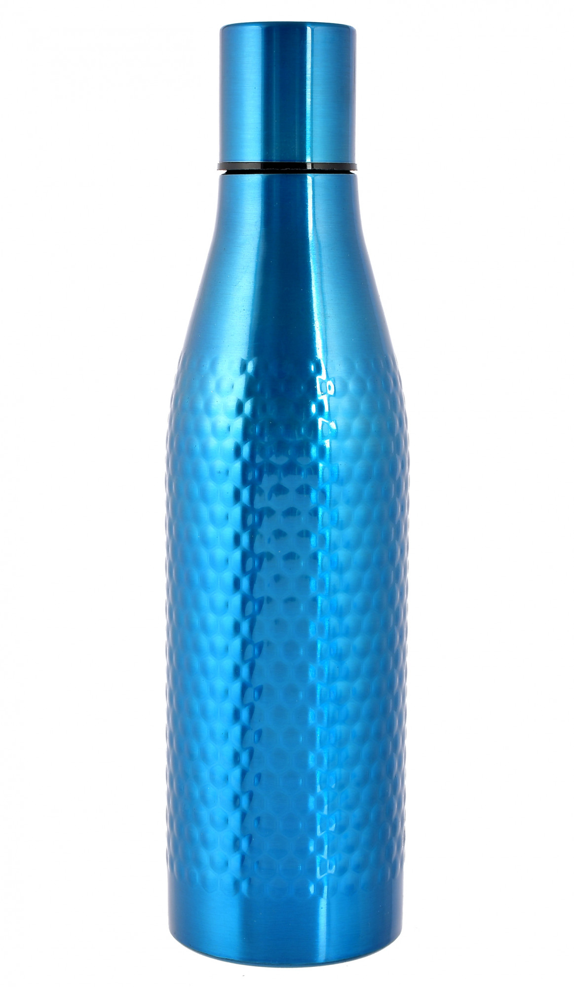 Kuber Industries Hammered Design Stainless Steel Water Bottle, 1000 ML (Blue)-HS42KUBMART25185