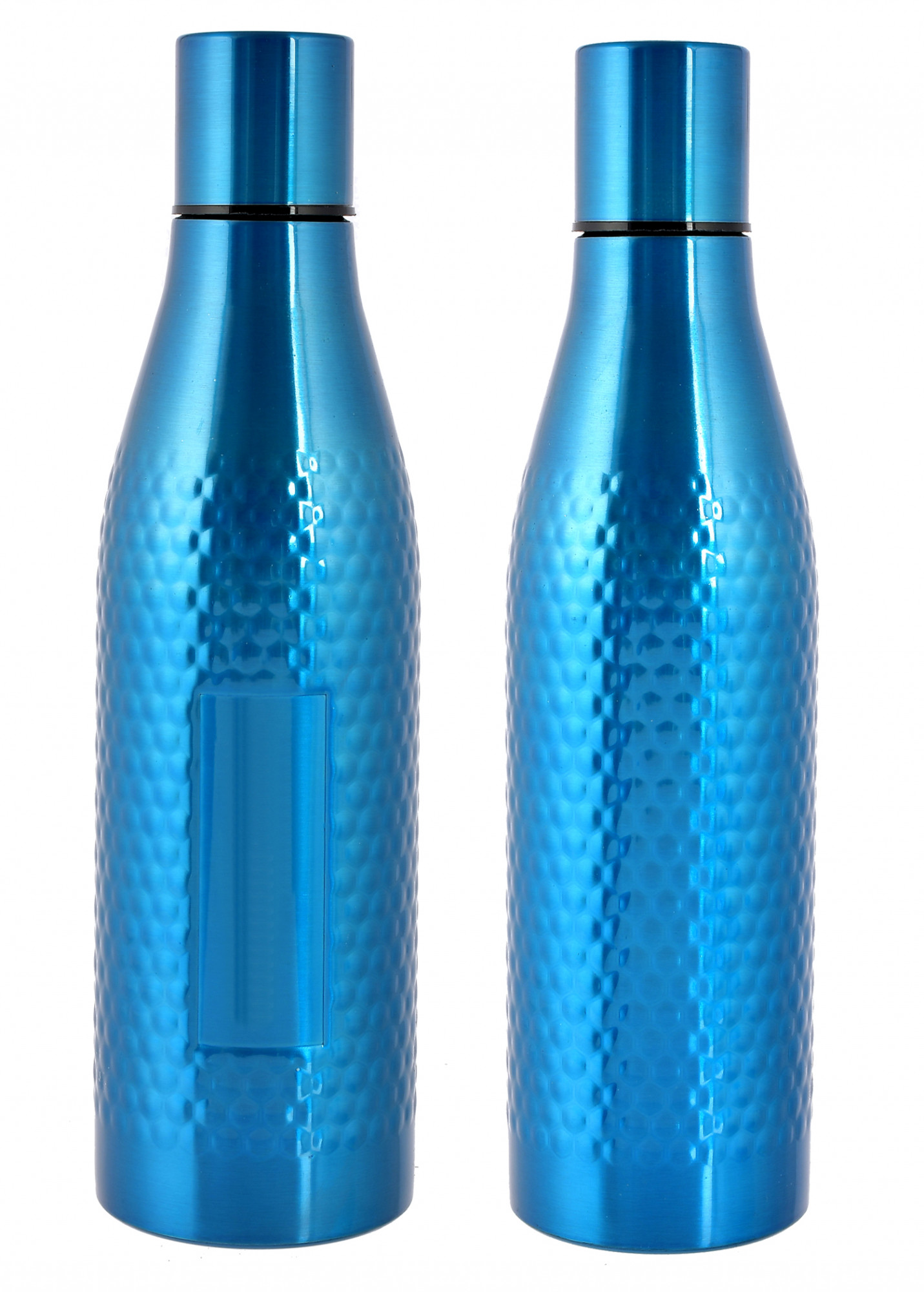 Kuber Industries Hammered Design Stainless Steel Water Bottle, 1000 ML (Blue)-HS42KUBMART25185
