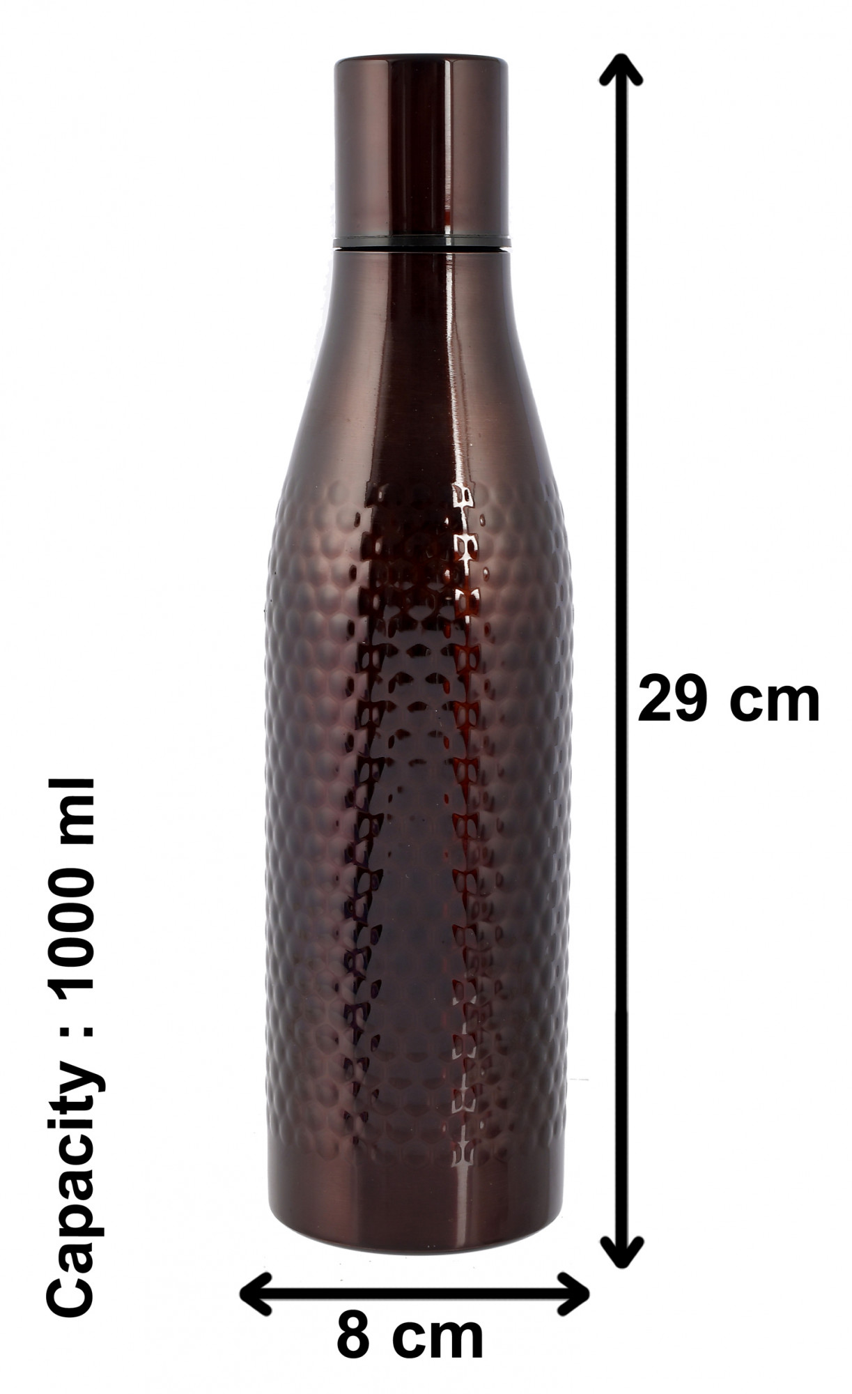 Kuber Industries Hammered Design Stainless Steel Water Bottle, 1000 ML (Maroon)-HS42KUBMART25181