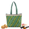 Hand Bag for Women & Girls with Handle | Lightweight & Multi-Purpose Vanity Bag / Ladies Purse for Travel, Party, Events and Daily Use | Bandhej Print - Green