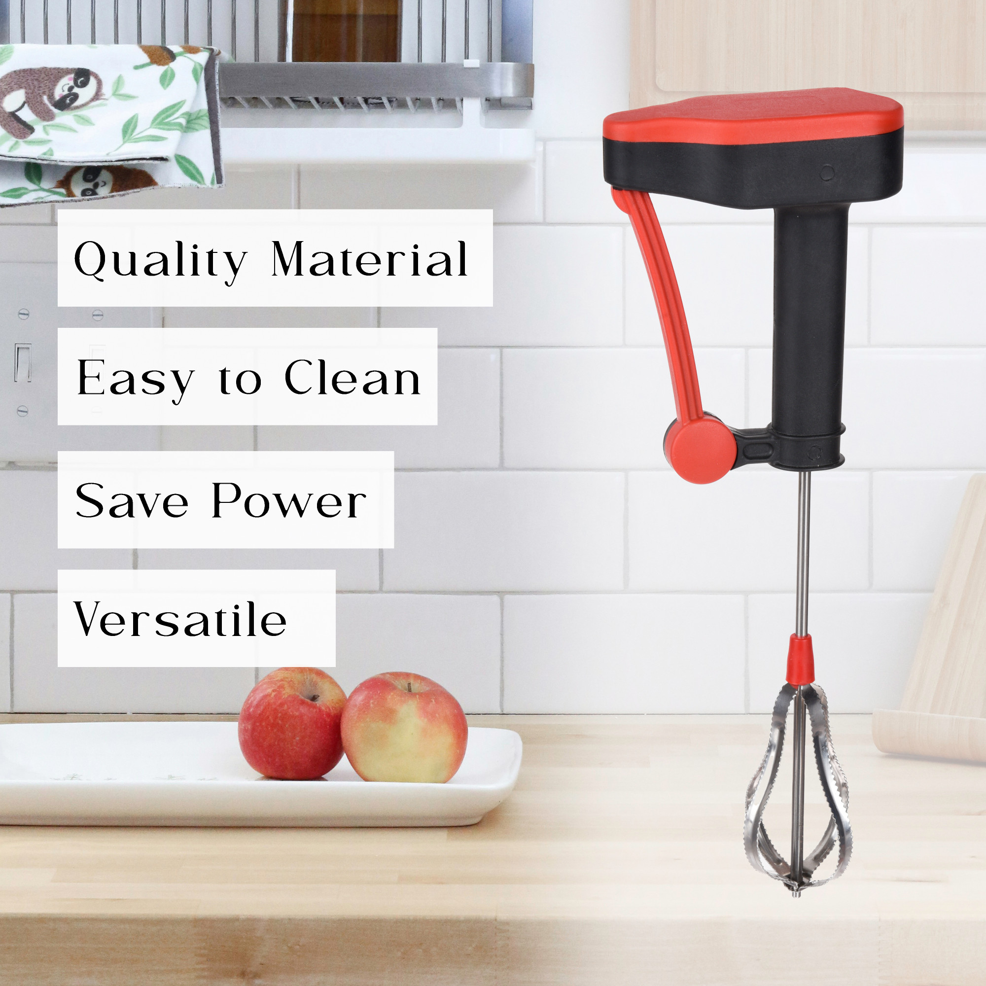 Kuber Industries Hand Blender | Milk Lassi Maker | Hand Press Mixer with Steel Blades | Egg Beater | Hand Mixer for Coffee-Lassi-Cream-Soup-Butter Milk | Hand Blender for Kitchen | Multicolor