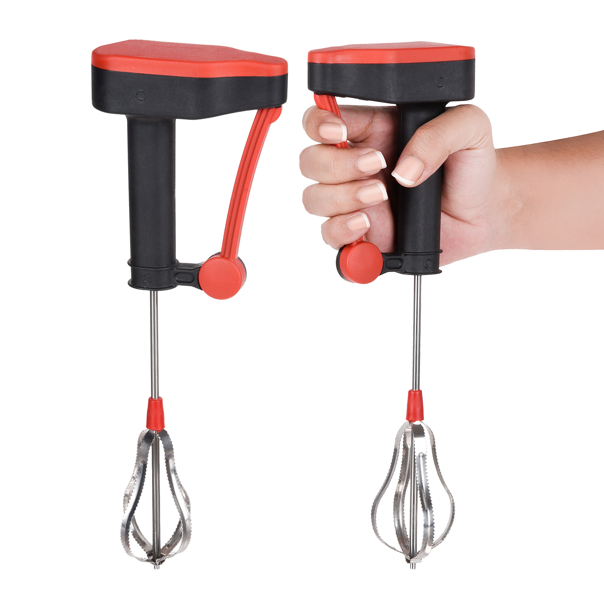 Kuber Industries Hand Blender | Milk Lassi Maker | Hand Press Mixer with Steel Blades | Egg Beater | Hand Mixer for Coffee-Lassi-Cream-Soup-Butter Milk | Hand Blender for Kitchen | Multicolor