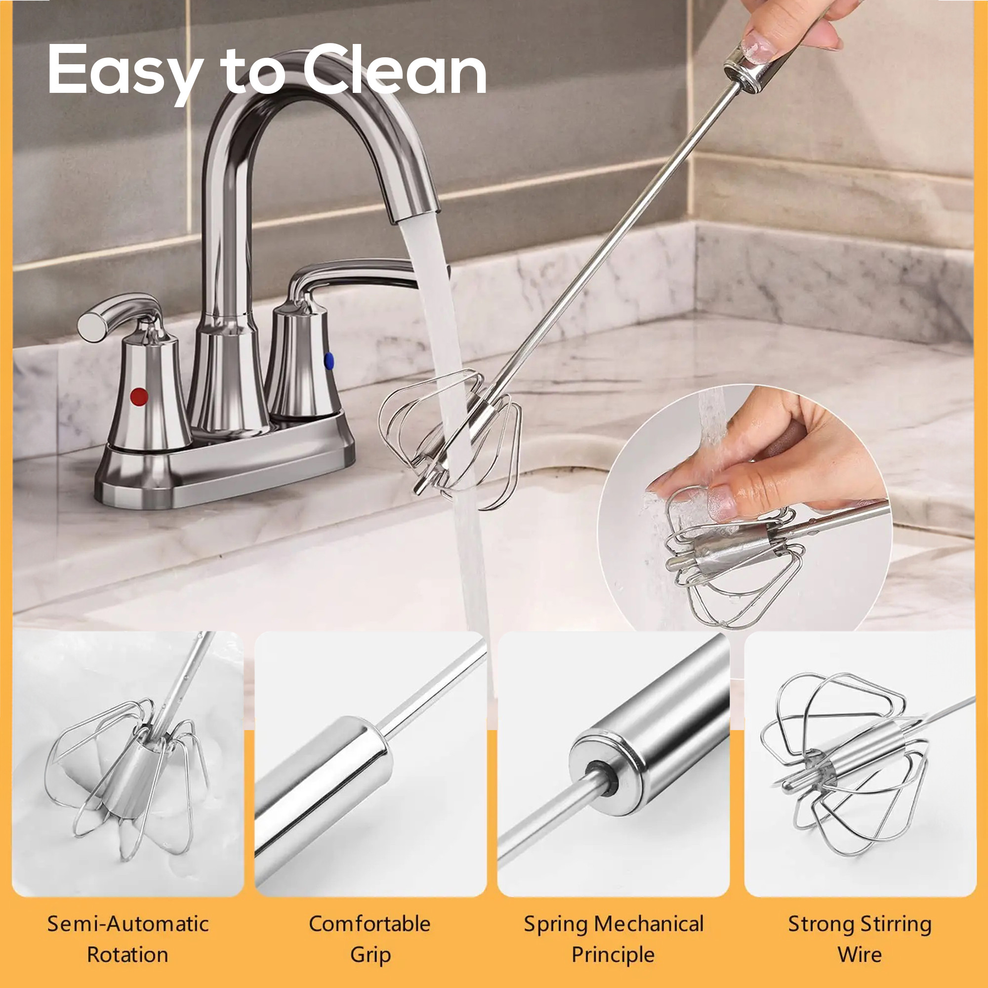 Kuber Industries Hand Blender | Steel Automatic Hand Blender | Hand Blender for Kitchen | Hand Whiskers for Coffee-Lassi-Cream-Soup-Butter Milk | Mixer Hand Beater | Egg Beater | Silver