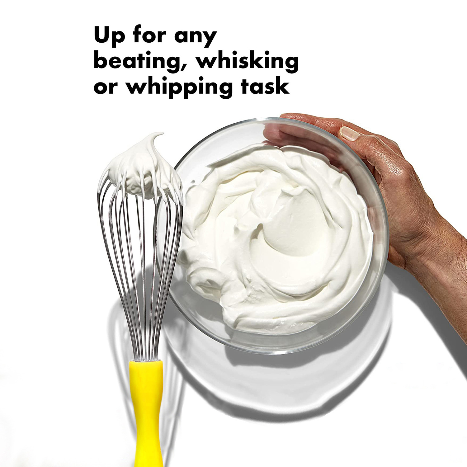 Kuber Industries Hand Blender|Handheld Stainless-Steel Wire Whisk Perfect for Blending, Whisking, Beating, Stirring (Yellow)