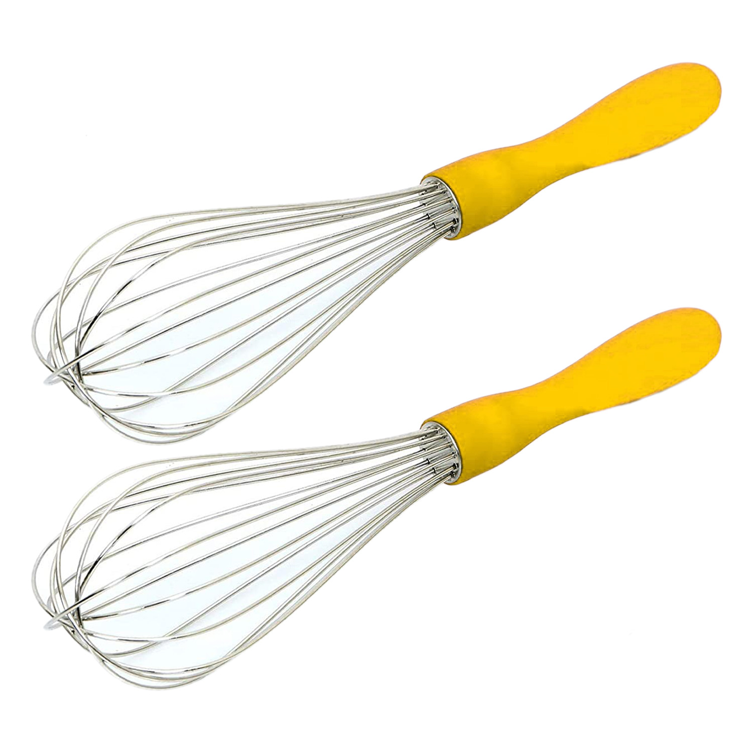 Kuber Industries Hand Blender|Handheld Stainless-Steel Wire Whisk Perfect for Blending, Whisking, Beating, Stirring (Yellow)