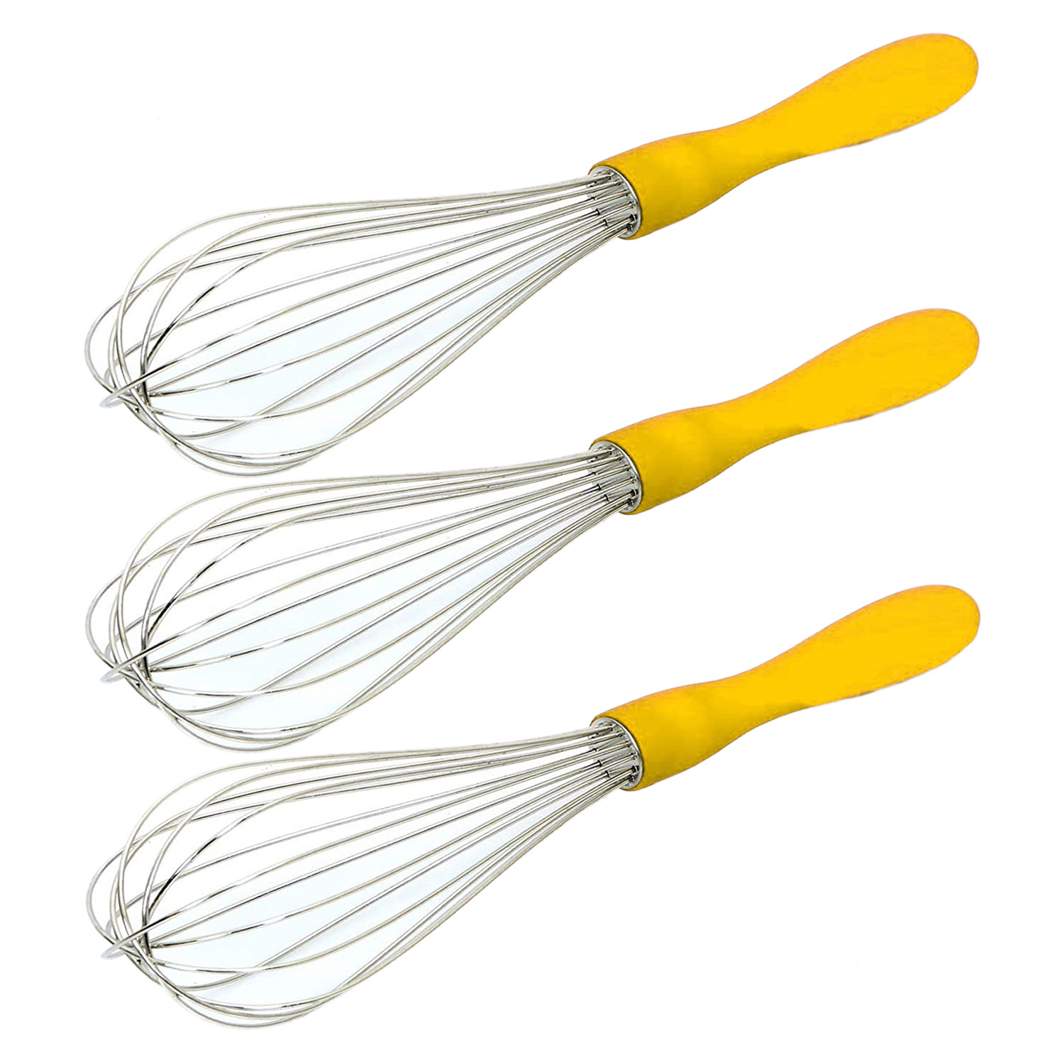 Kuber Industries Hand Blender|Handheld Stainless-Steel Wire Whisk Perfect for Blending, Whisking, Beating, Stirring (Yellow)