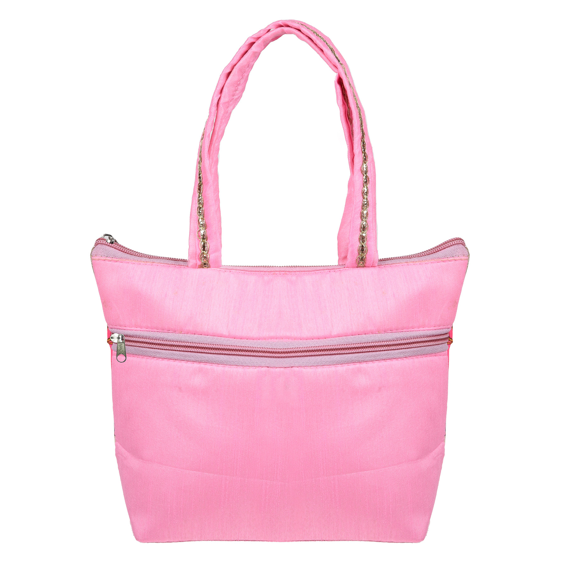 Kuber Industries Hand Purse  Traditional Mini Hand Bag  Silk Wallet Hand Bag  Shagun Hand Purse  Woman Tote Hand Bag  Gifts Hand Bag  Cow-Small Hand Purse  Pack of 2  Pink