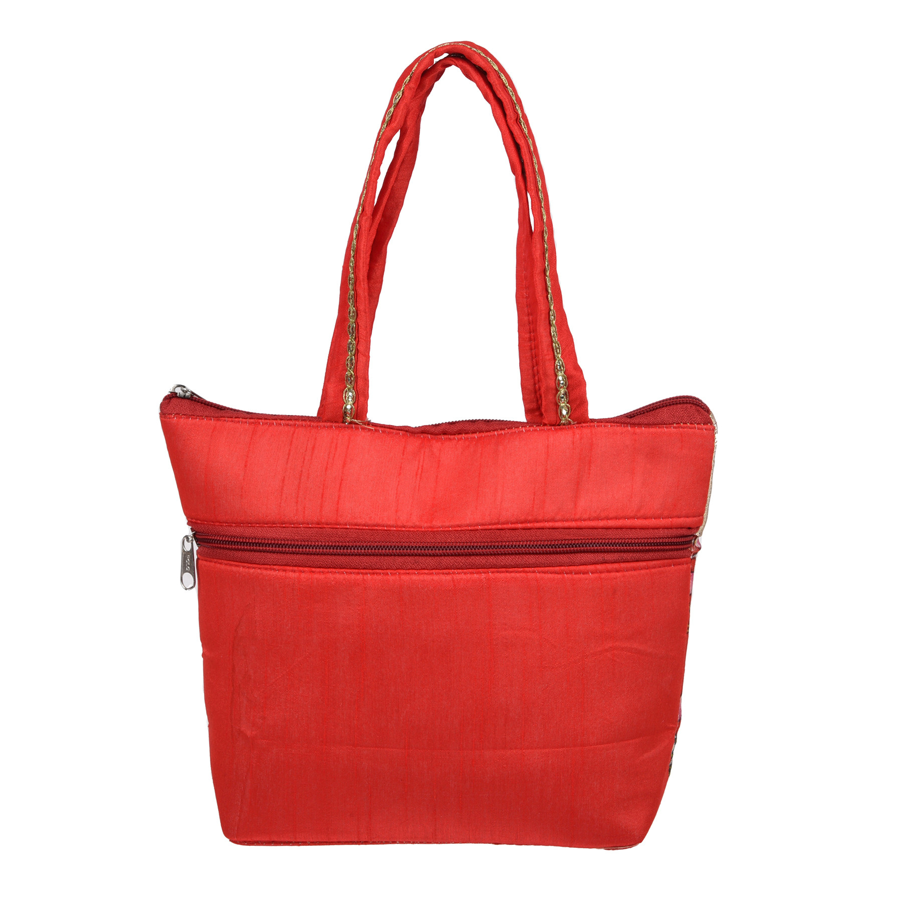 Kuber Industries Hand Purse  Traditional Mini Hand Bag  Silk Wallet Hand Bag  Shagun Hand Purse  Woman Tote Hand Bag  Gifts Hand Bag  Cow-Small Hand Purse  Pack of 2  Red