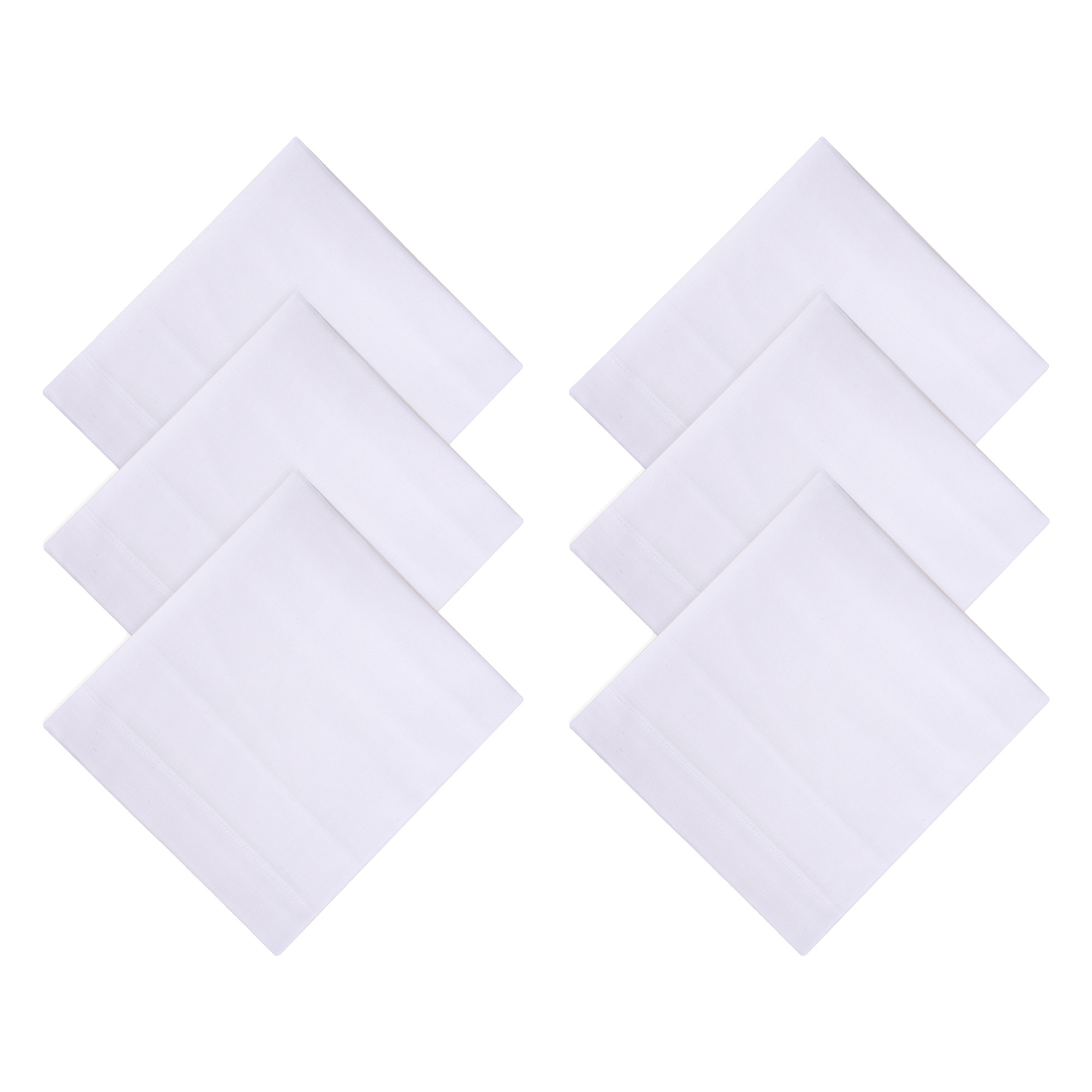 Kuber Industries Handkerchief | Premium Cotton Fabric | Handkerchief for men | Handkerchief for Boys | Men's Handkerchief Set | Plain Fox Hanky Rumal |White