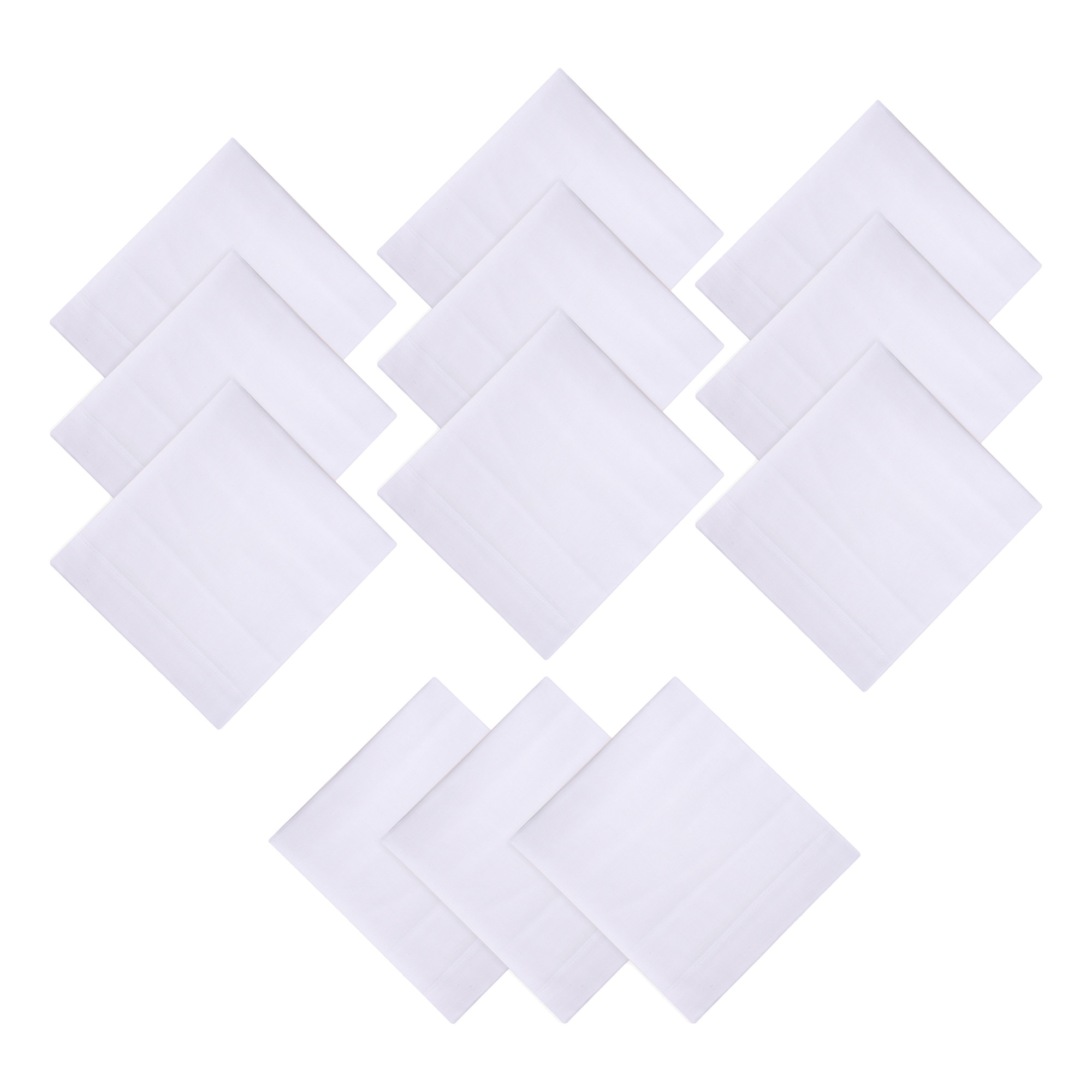 Kuber Industries Handkerchief | Premium Cotton Fabric | Handkerchief for men | Handkerchief for Boys | Men's Handkerchief Set | Plain Fox Hanky Rumal |White