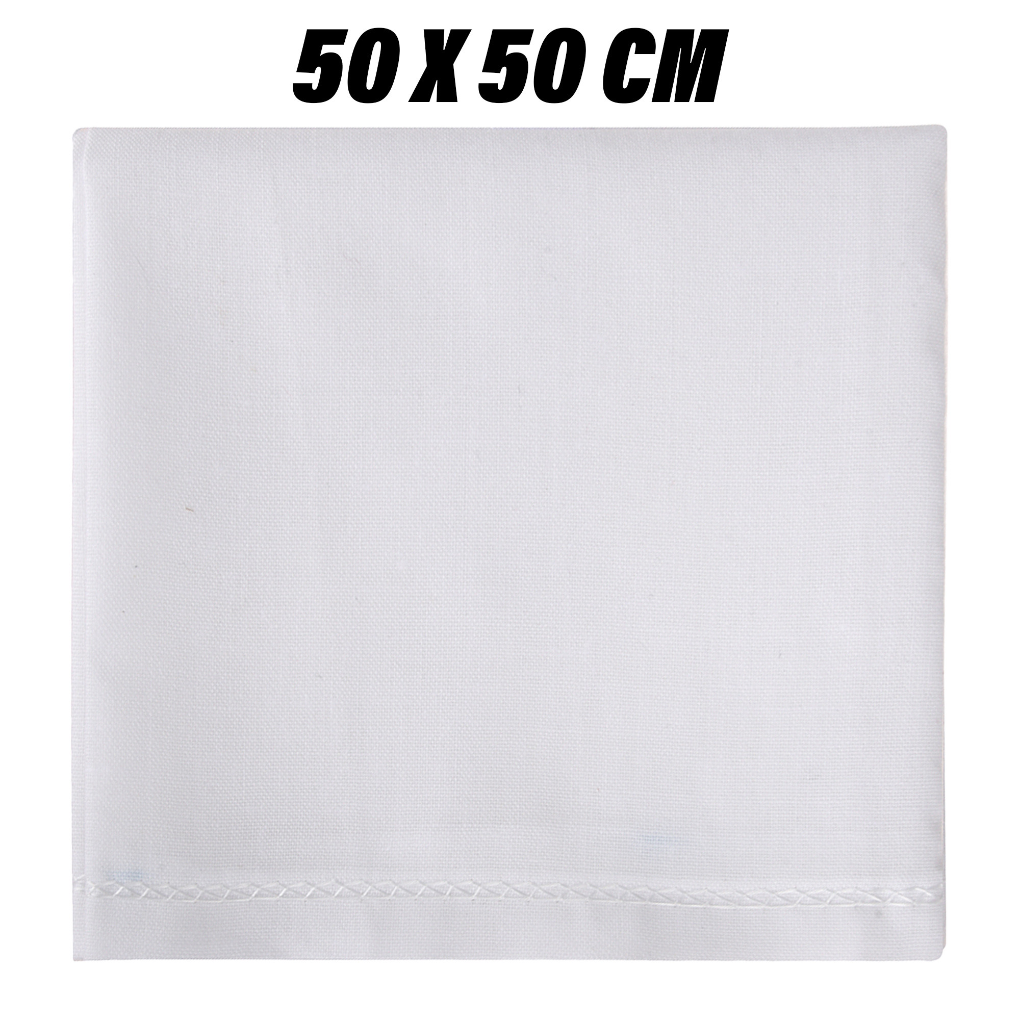 Kuber Industries Handkerchief | Premium Cotton Fabric | Handkerchief for men | Handkerchief for Boys | Men's Handkerchief Set | Plain Hanky Rumal | 4100 |White