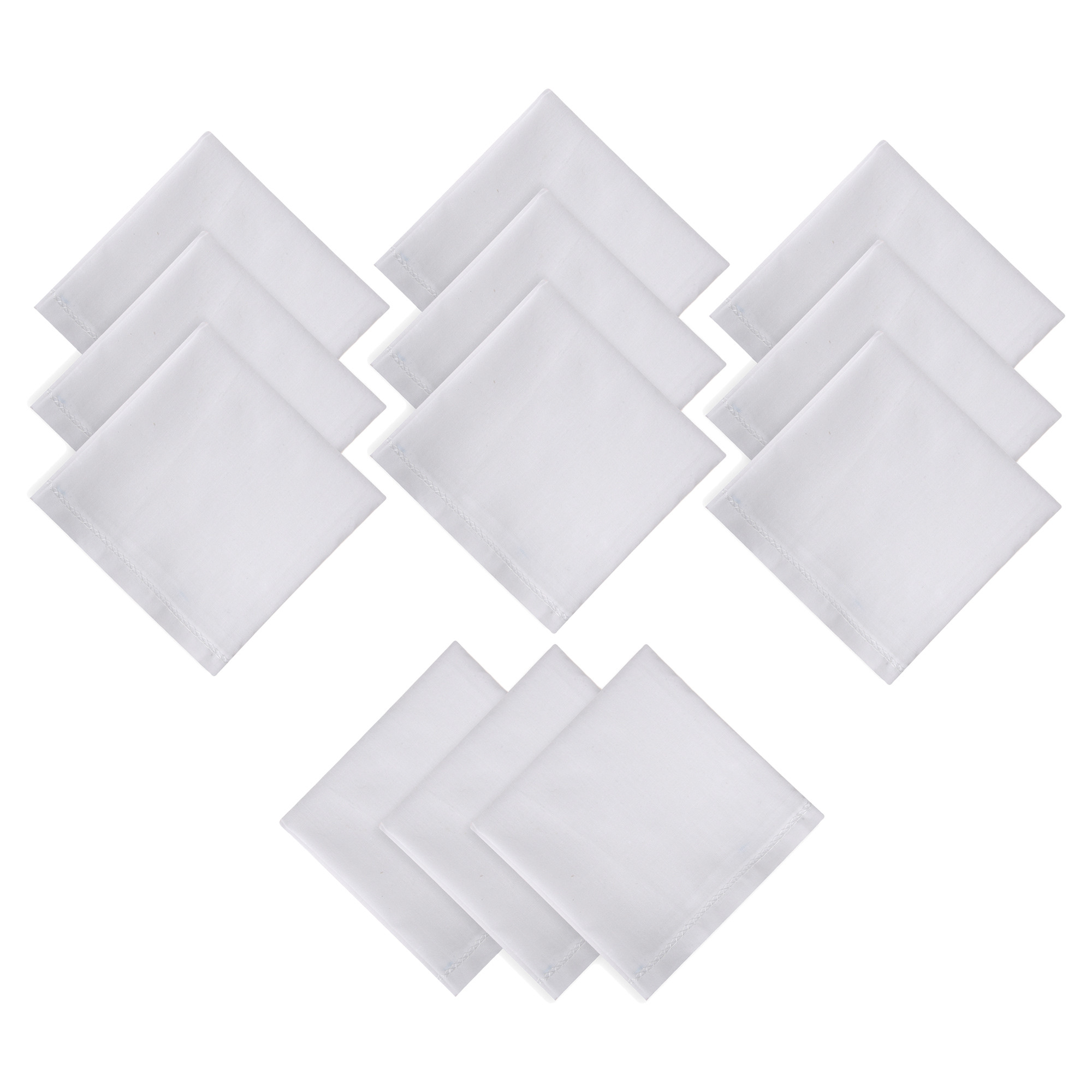 Kuber Industries Handkerchief | Premium Cotton Fabric | Handkerchief for men | Handkerchief for Boys | Men's Handkerchief Set | Plain Hanky Rumal | 4100 |White