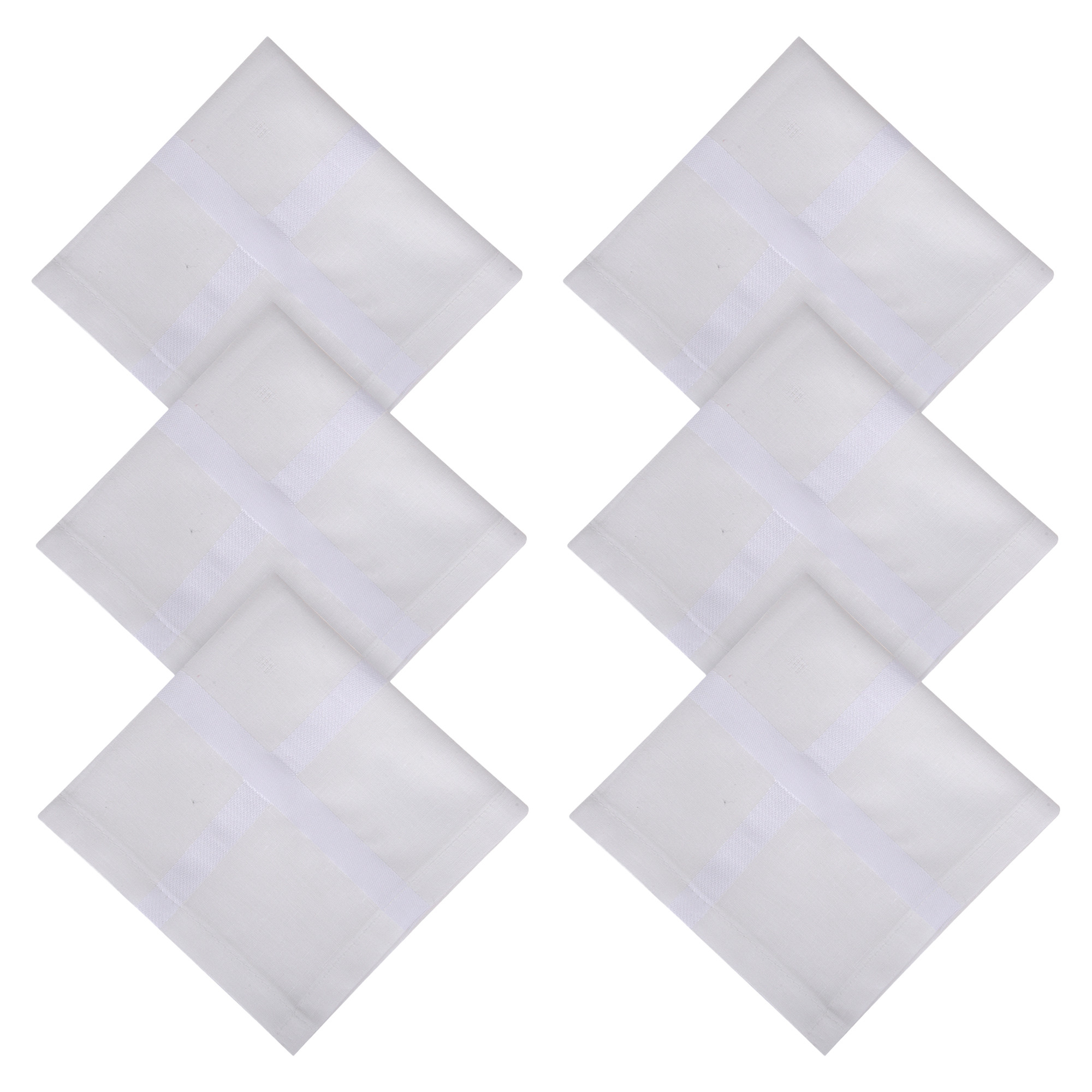 Kuber Industries Handkerchief | Premium Cotton Fabric | Handkerchief for men | Handkerchief for Boys | Men's Handkerchief Set | Plain Self Dot | 24000 |White
