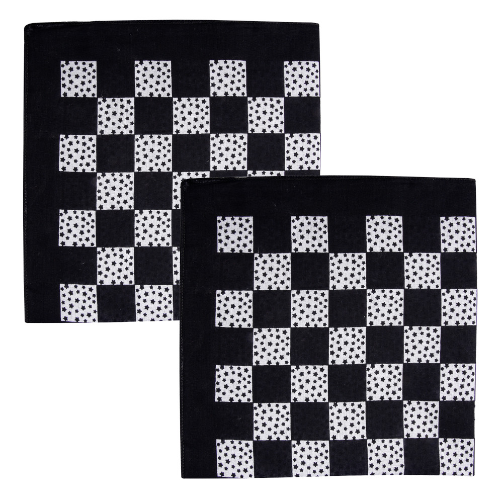 Kuber Industries Handkerchief | Premium Cotton Fabric | Women&#039;s Handkerchief | Ladies Rumal | Women&#039;s Hankies | Hankies for Girls | Check Print Hanky |Extra Large | Black
