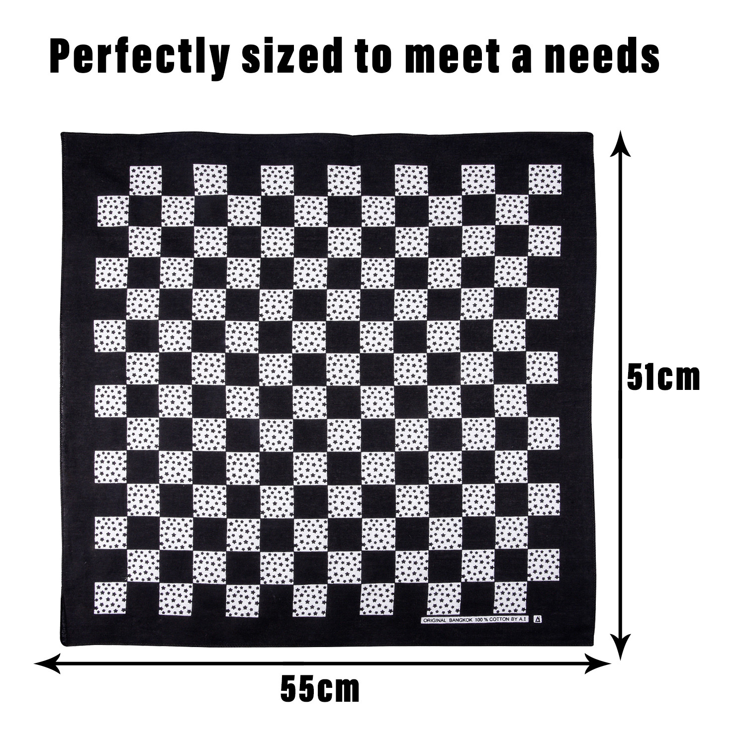 Kuber Industries Handkerchief  Premium Cotton Fabric  Womens Handkerchief  Ladies Rumal  Womens Hankies  Hankies for Girls  Check Print Hanky Extra Large  Black